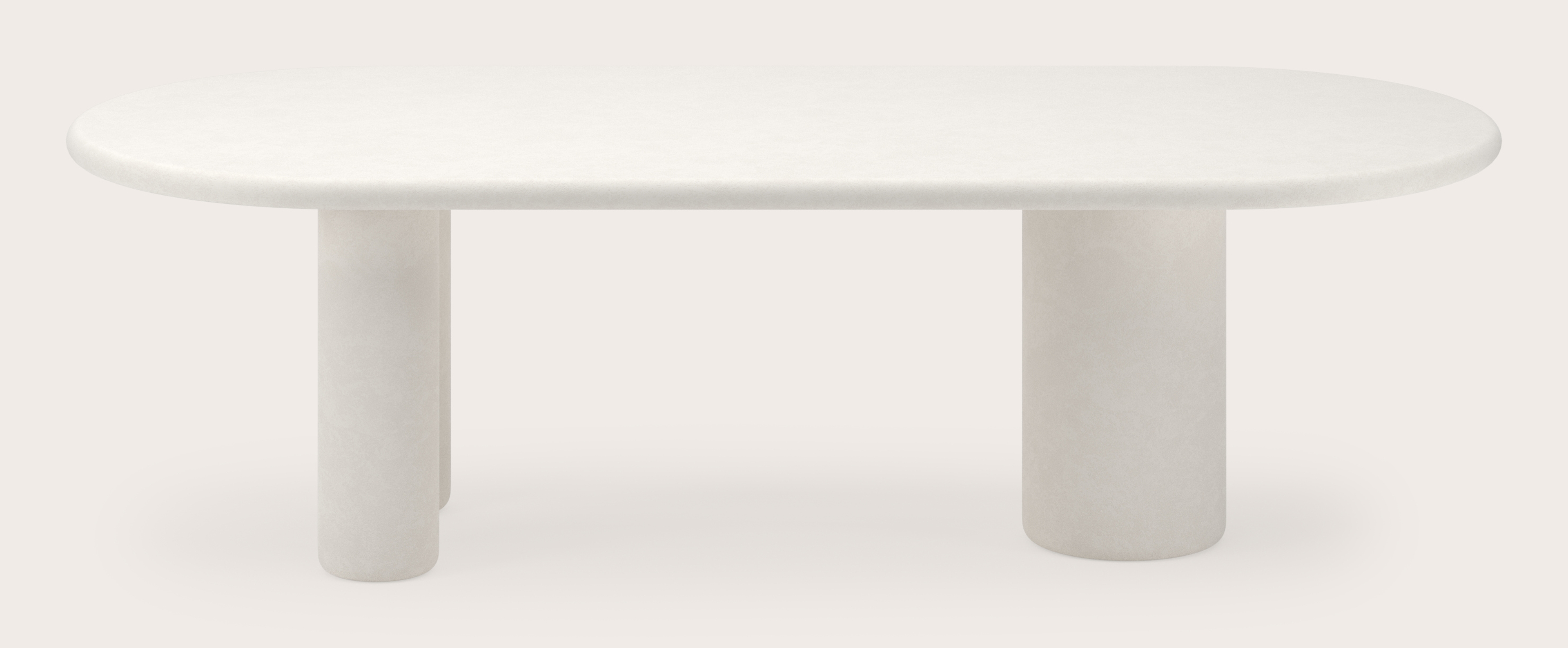 Eettafel Artisano met plat ovaal Artisano blad in Claylime kleur Chalk