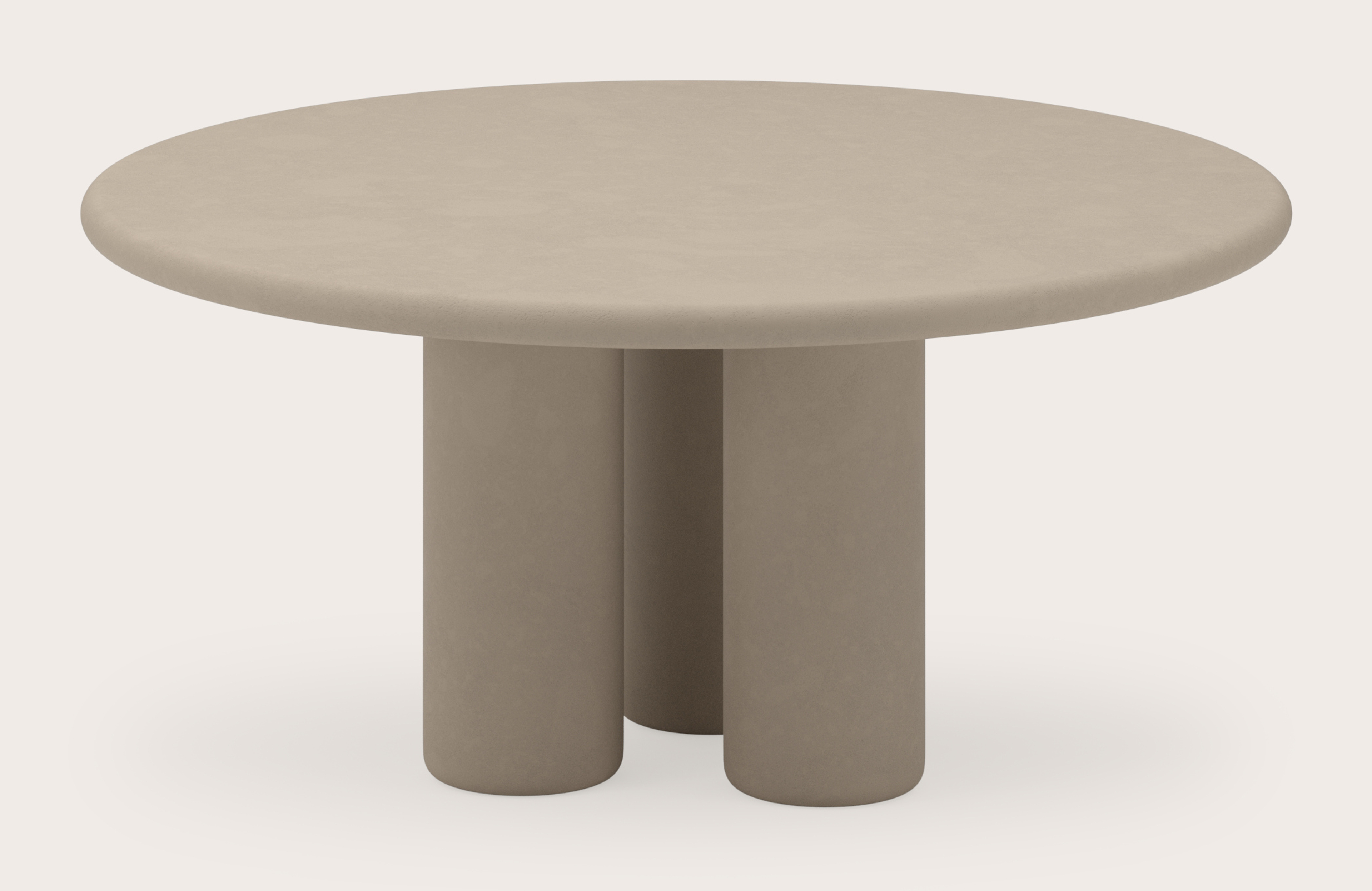 Table de salle à manger Artisano avec plateau Artisano rond en Claylime couleur Limestone