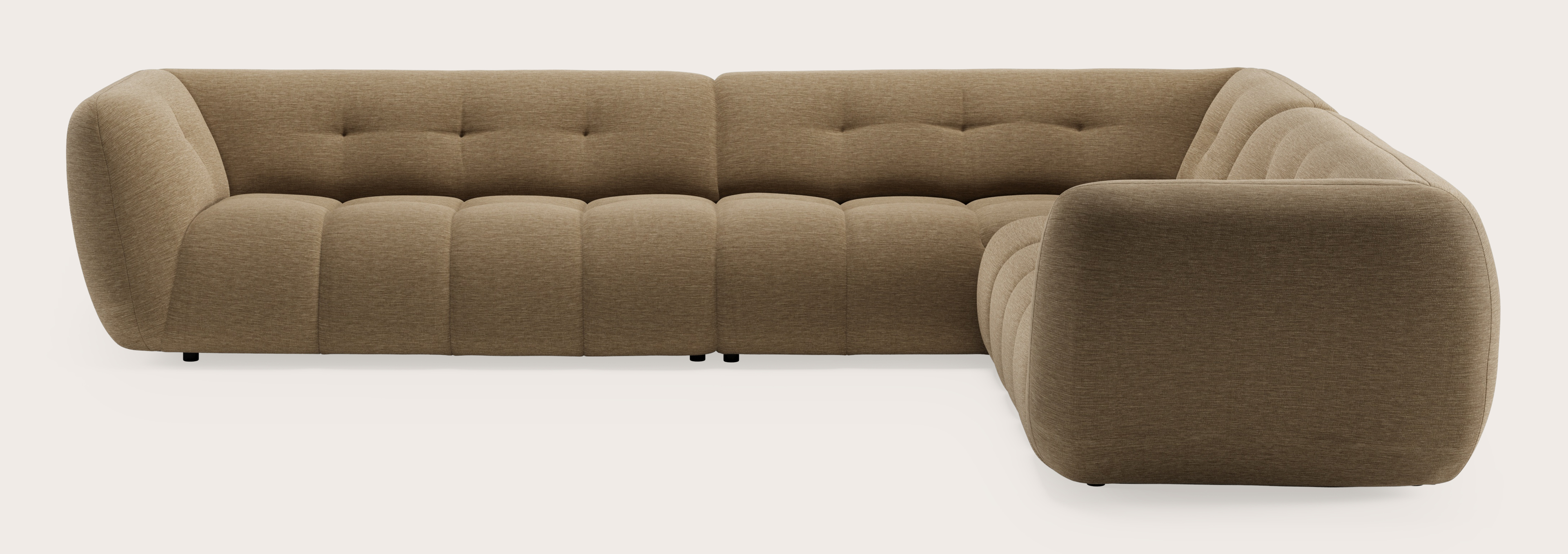 Chubbi canapé d'angle 5 places en Alina tissu Beige