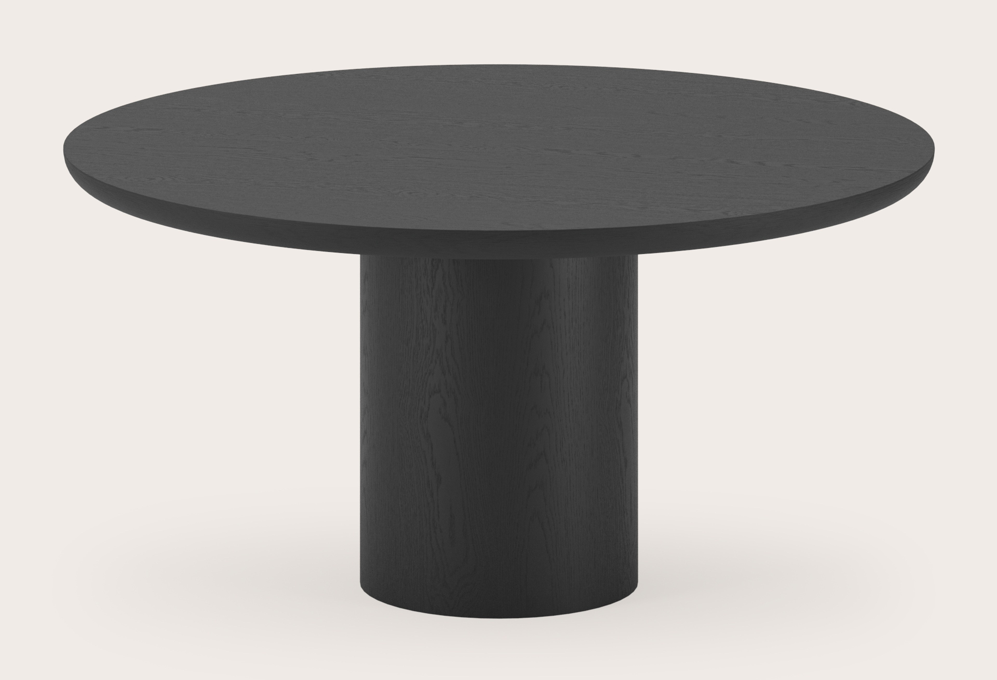 Eettafel Amato Rondo onderstel met rond Amato blad in zwarte eik Ø150 x 79 cm