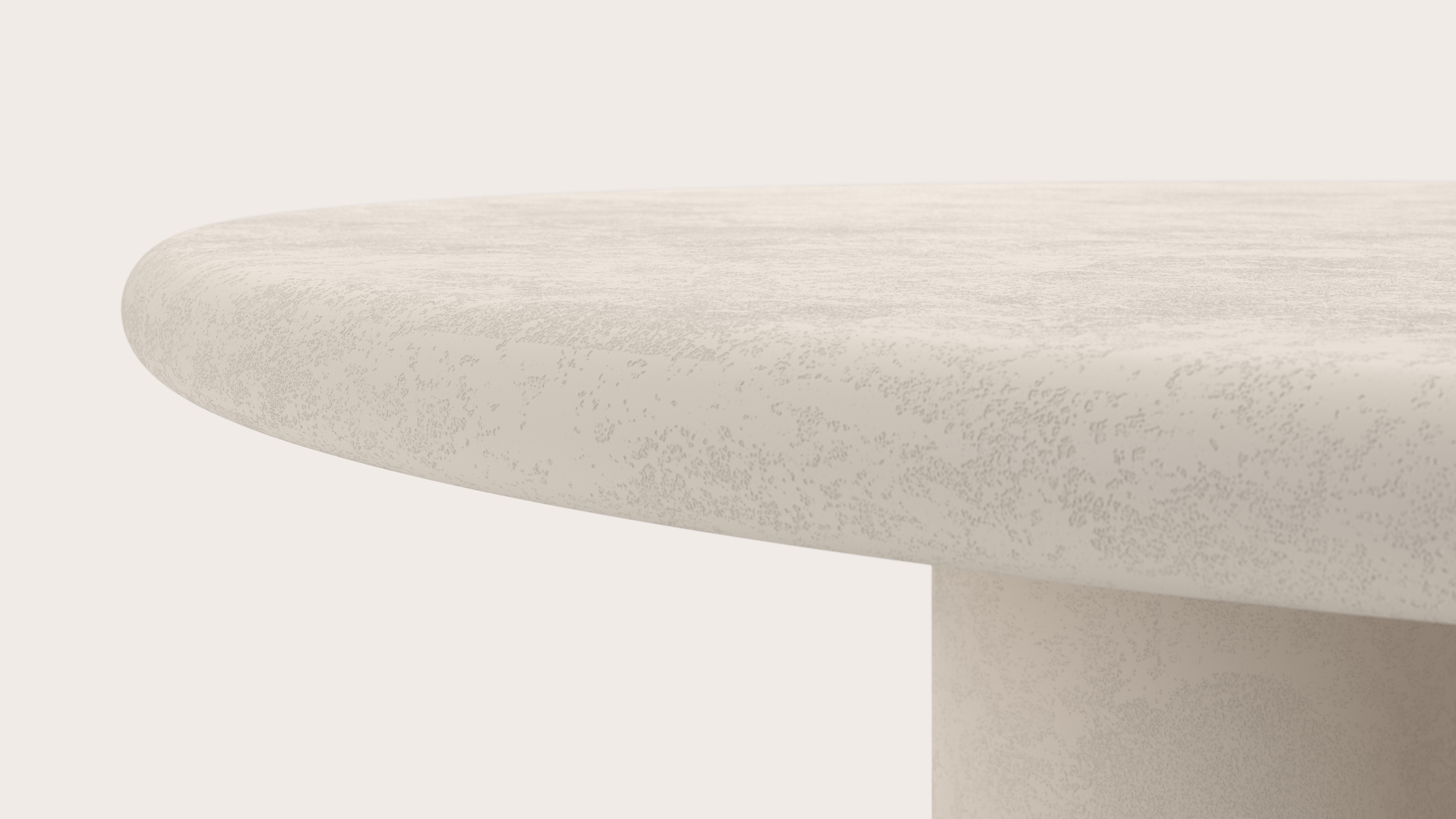 Table de salle à manger Artisano avec plateau Artisano rond en Claylime couleur Eggshell
