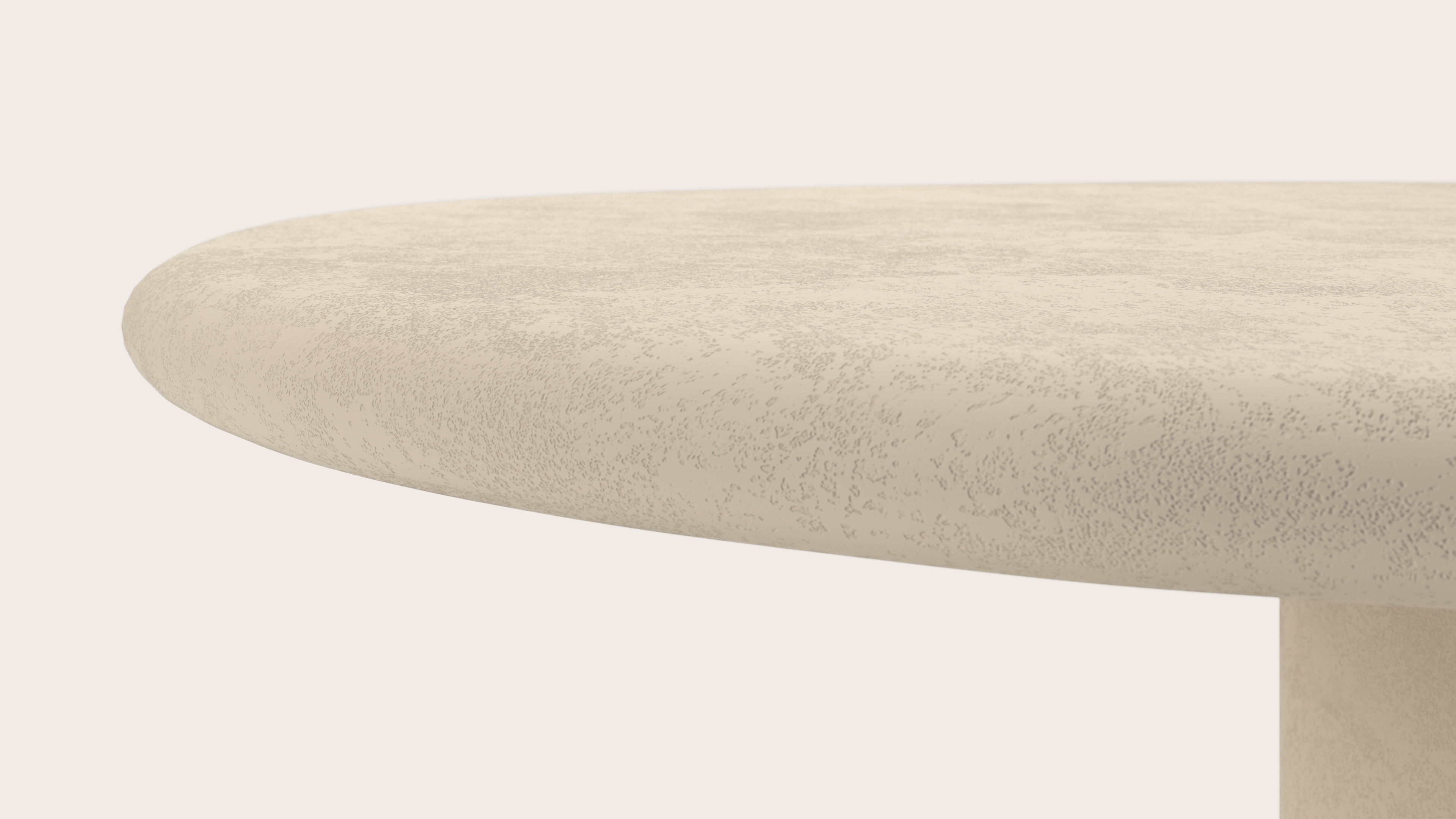 Eettafel low dining Artisano met pebblevormig blad in Claylime kleur Moonglade 160 x 144 x 76 cm