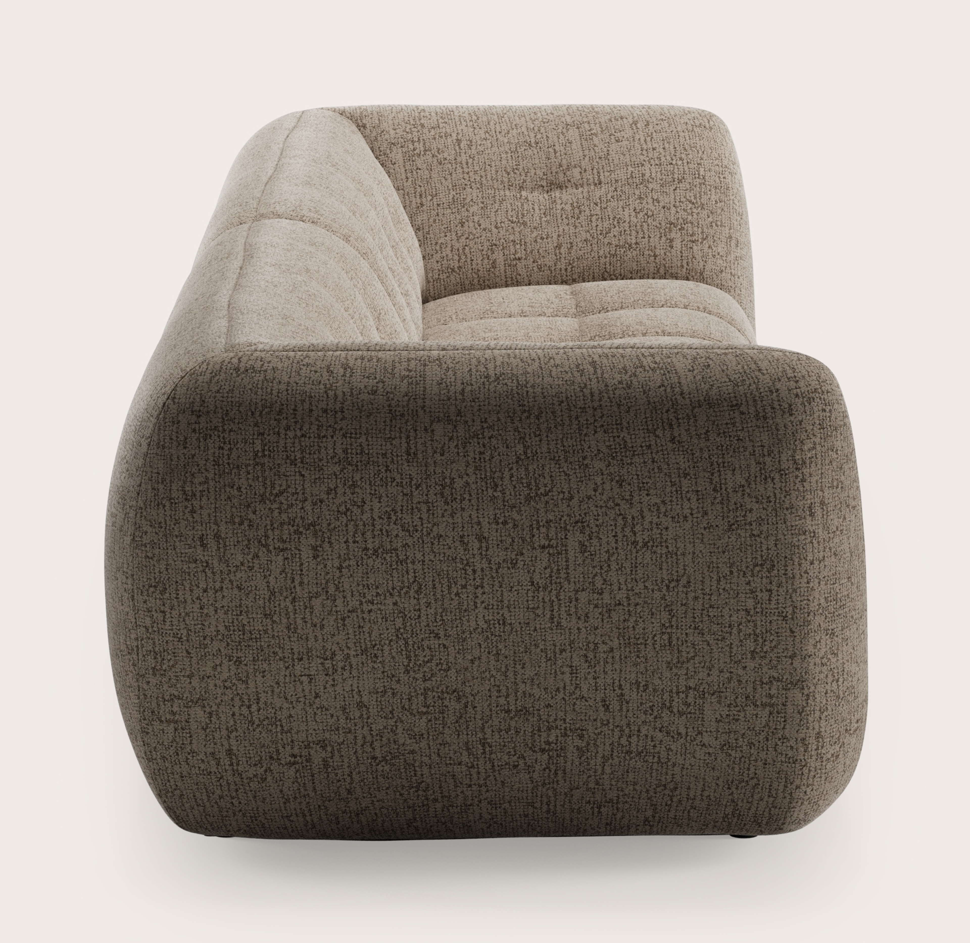 Chubbi canapé 4 places en Mareto tissu Taupe