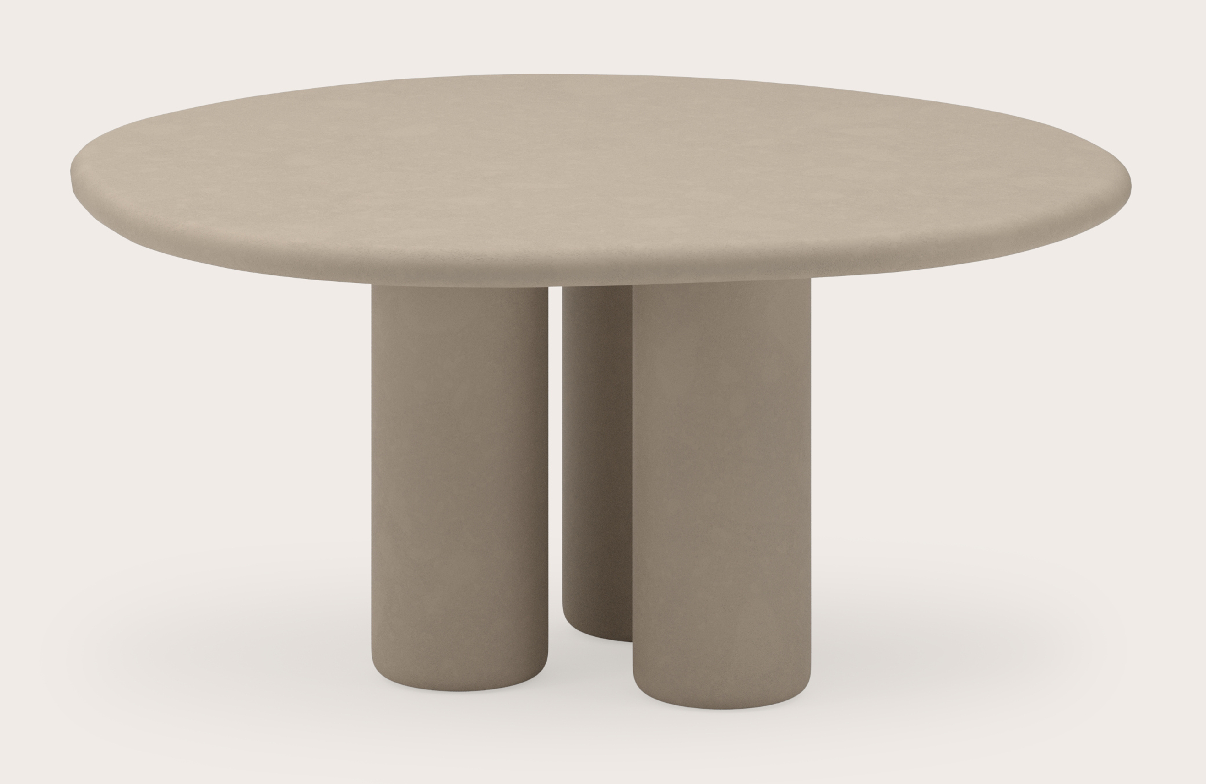 Table de salle à manger Artisano avec plateau Artisano forme pebble en Claylime couleur Limestone