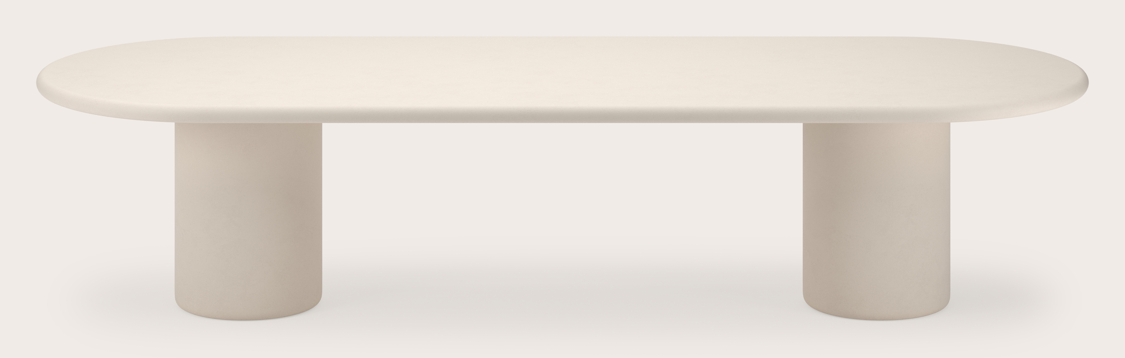 Table de salle à manger Artisano avec plateau Artisano ovale plat en Claylime couleur Eggshell