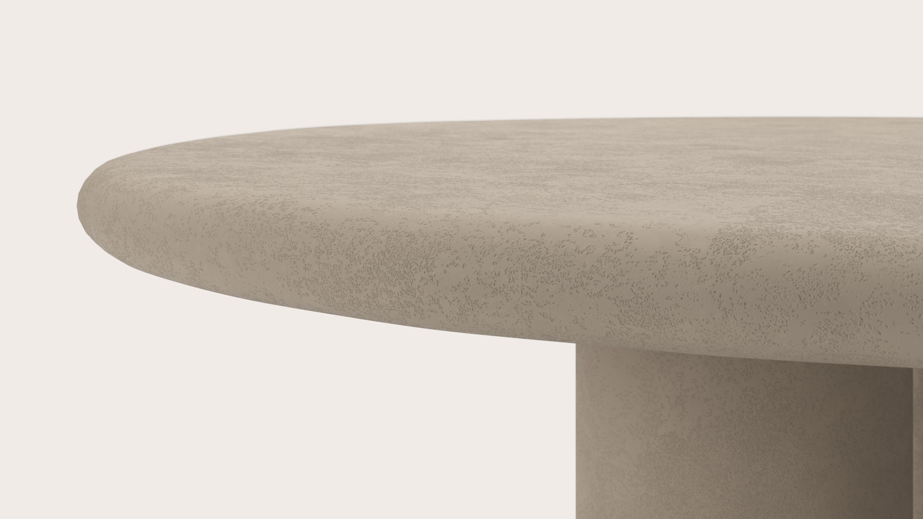 Table de salle à manger Artisano avec plateau Artisano forme pebble en Claylime couleur Limestone