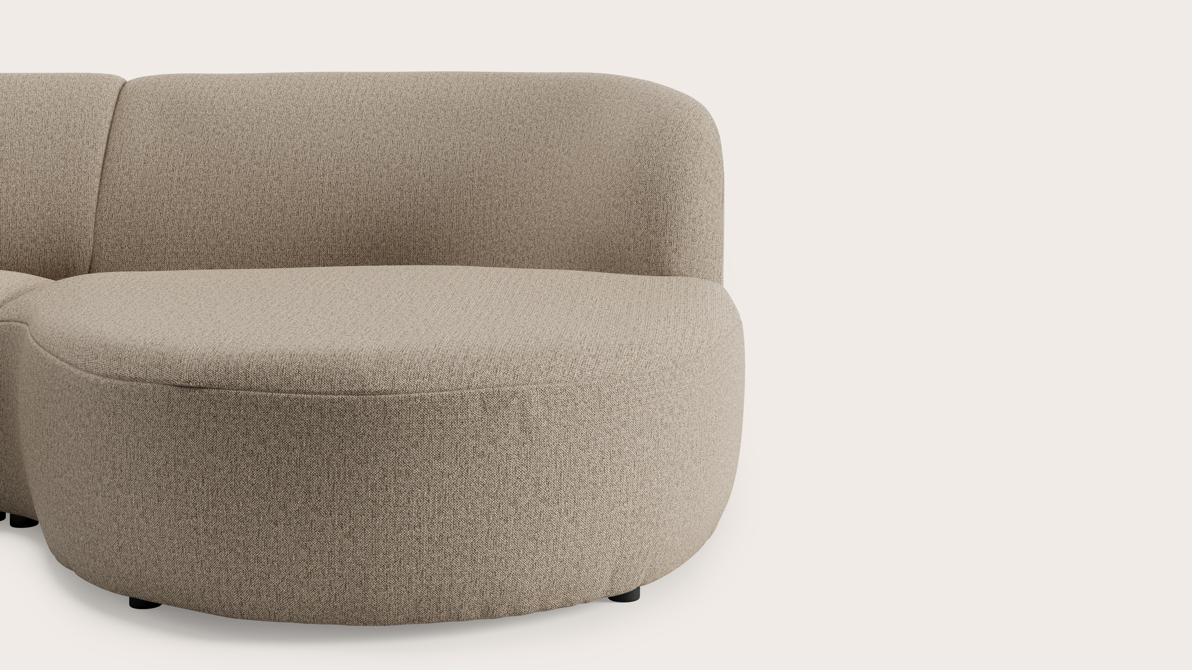 Tubo canapé d'angle 3,5 places en Brio tissu Sesame