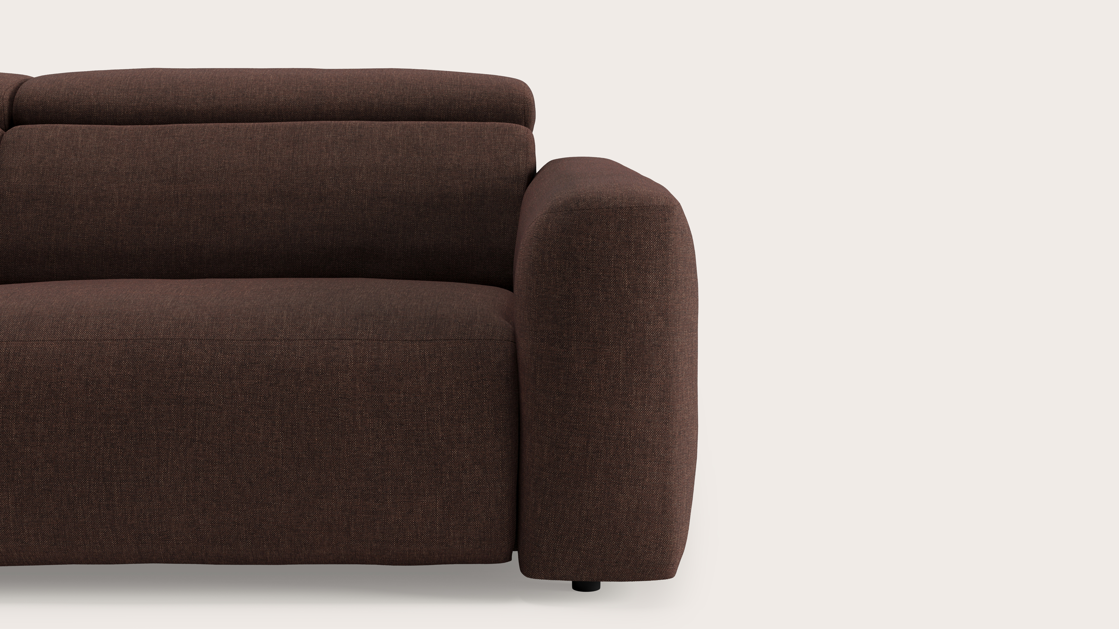 Lassa elektrische canapé 3 places en Sorella tissu Aubergine