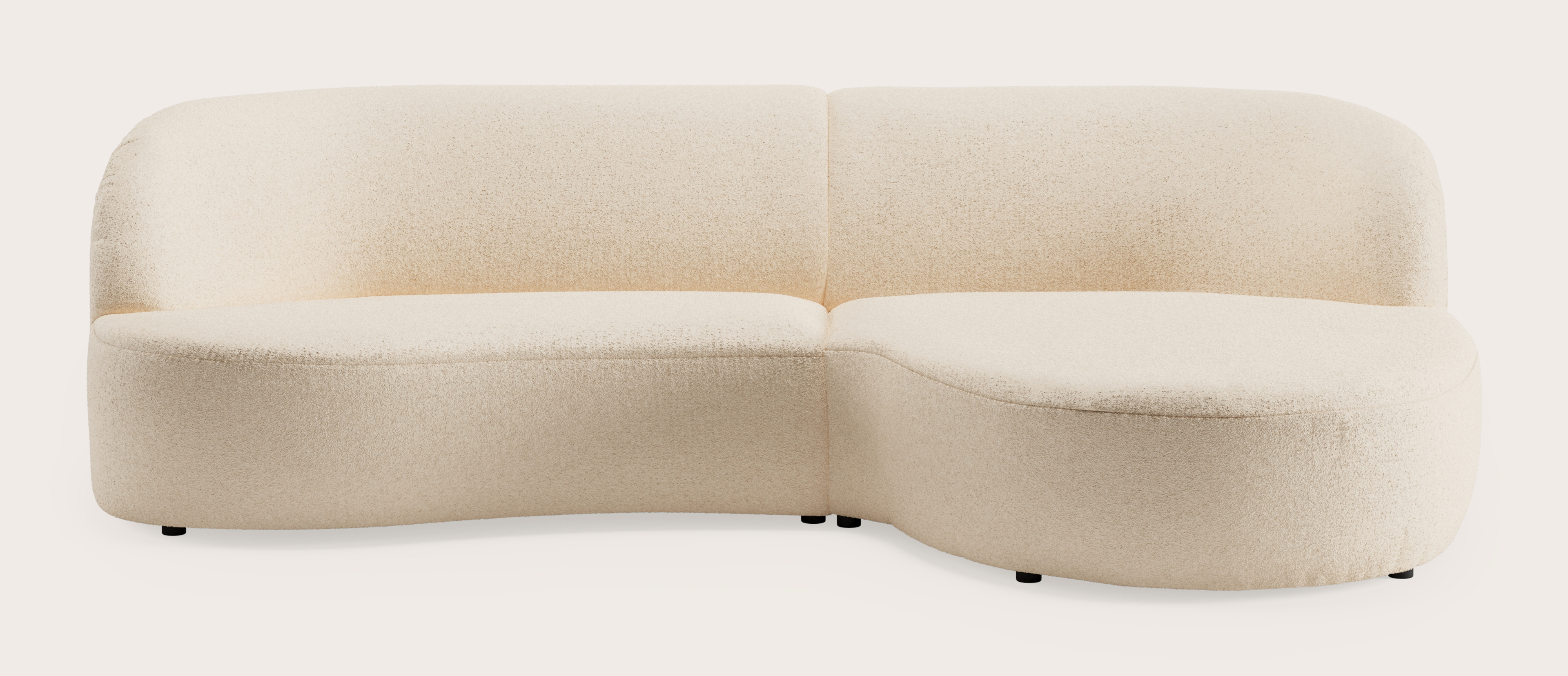 Tubo canapé d'angle 3,5 places en Aria tissu Beige