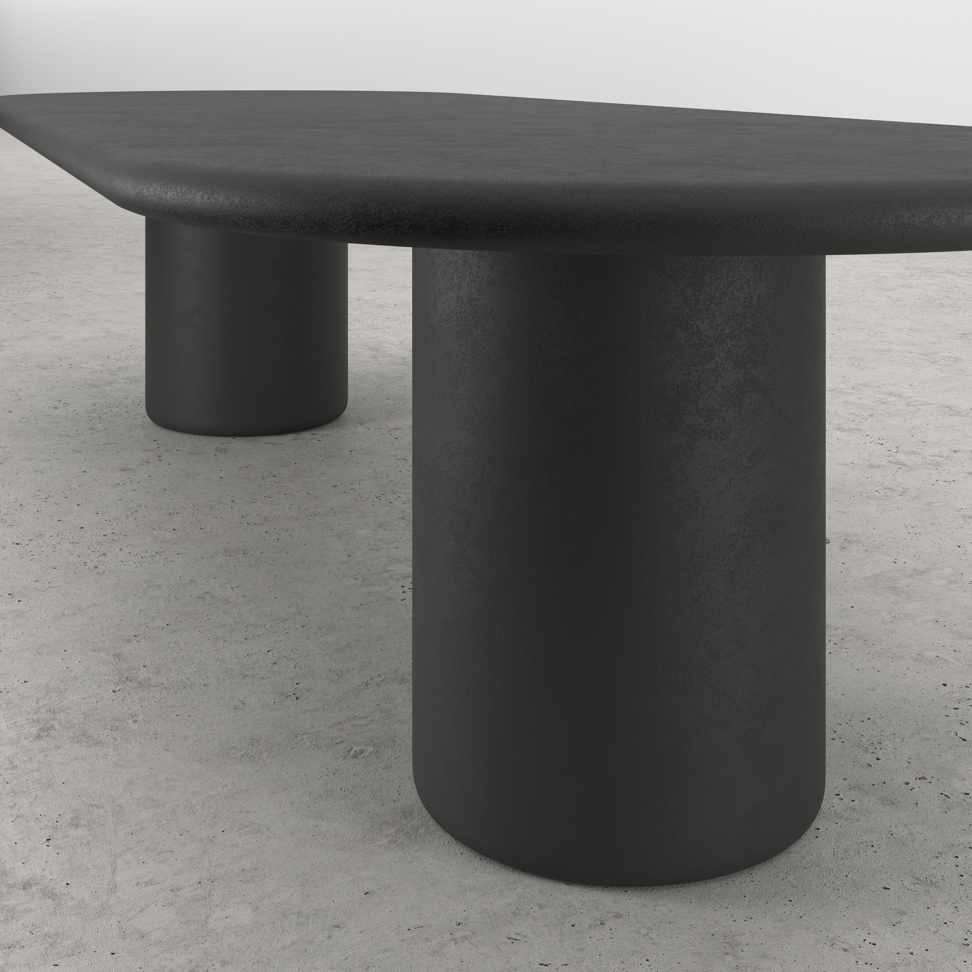 Table de salle à manger Artisano avec plateau Artisano ovale plat en Claylime couleur Charcoal