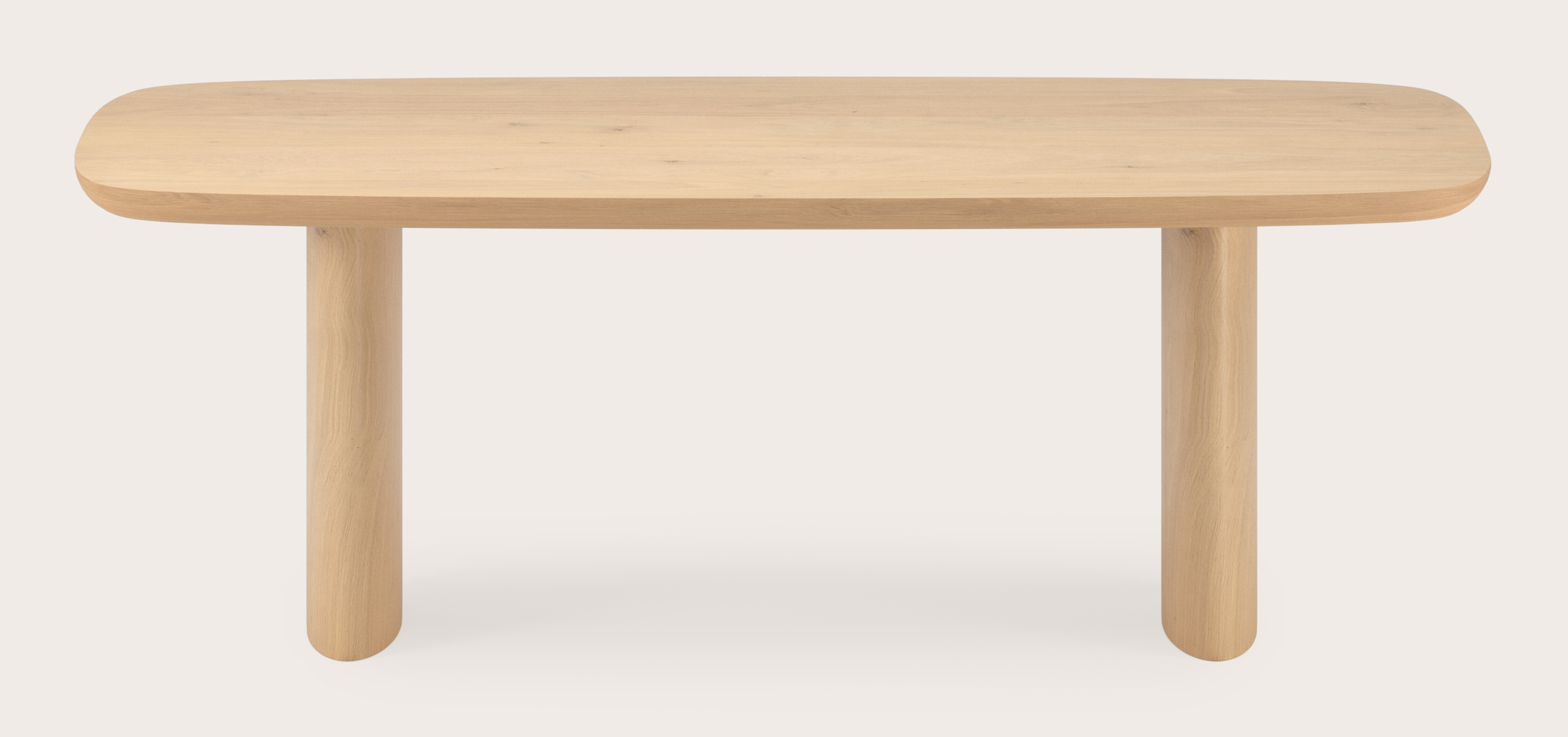 Table de salle à manger Amato Ellipso armature avec plateau Amato forme arrondie en chêne couleur naturelle 220 x 105 x 76 cm