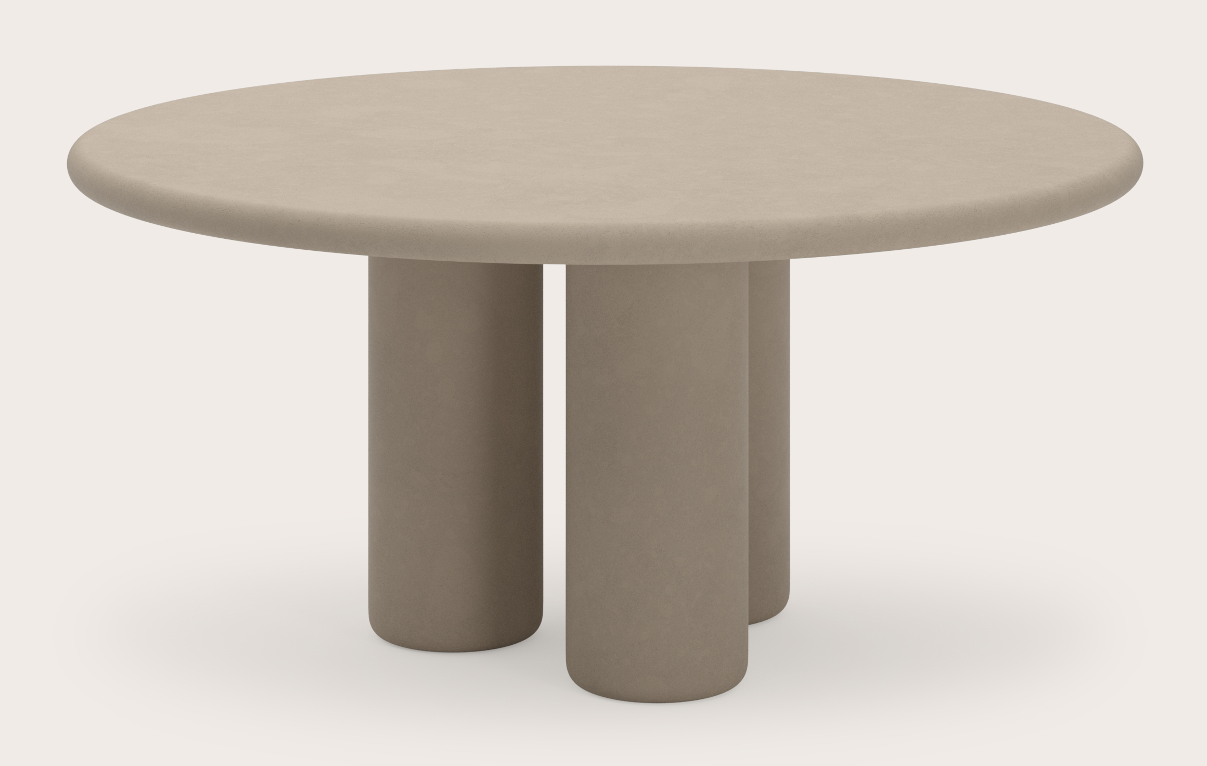 Table de salle à manger Artisano avec plateau Artisano rond en Claylime couleur Limestone