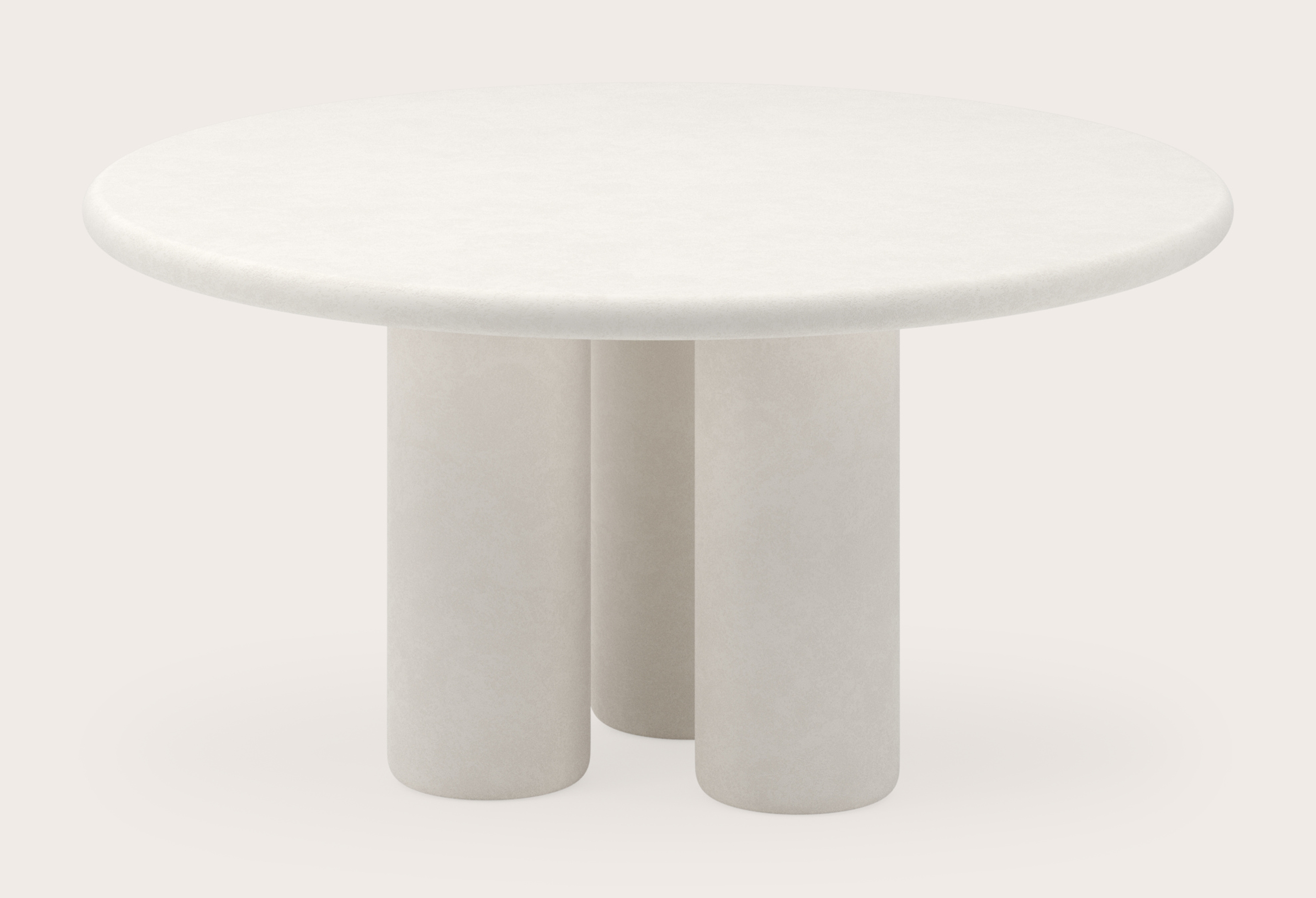 Eettafel Artisano met rond Artisano blad in Claylime kleur Chalk