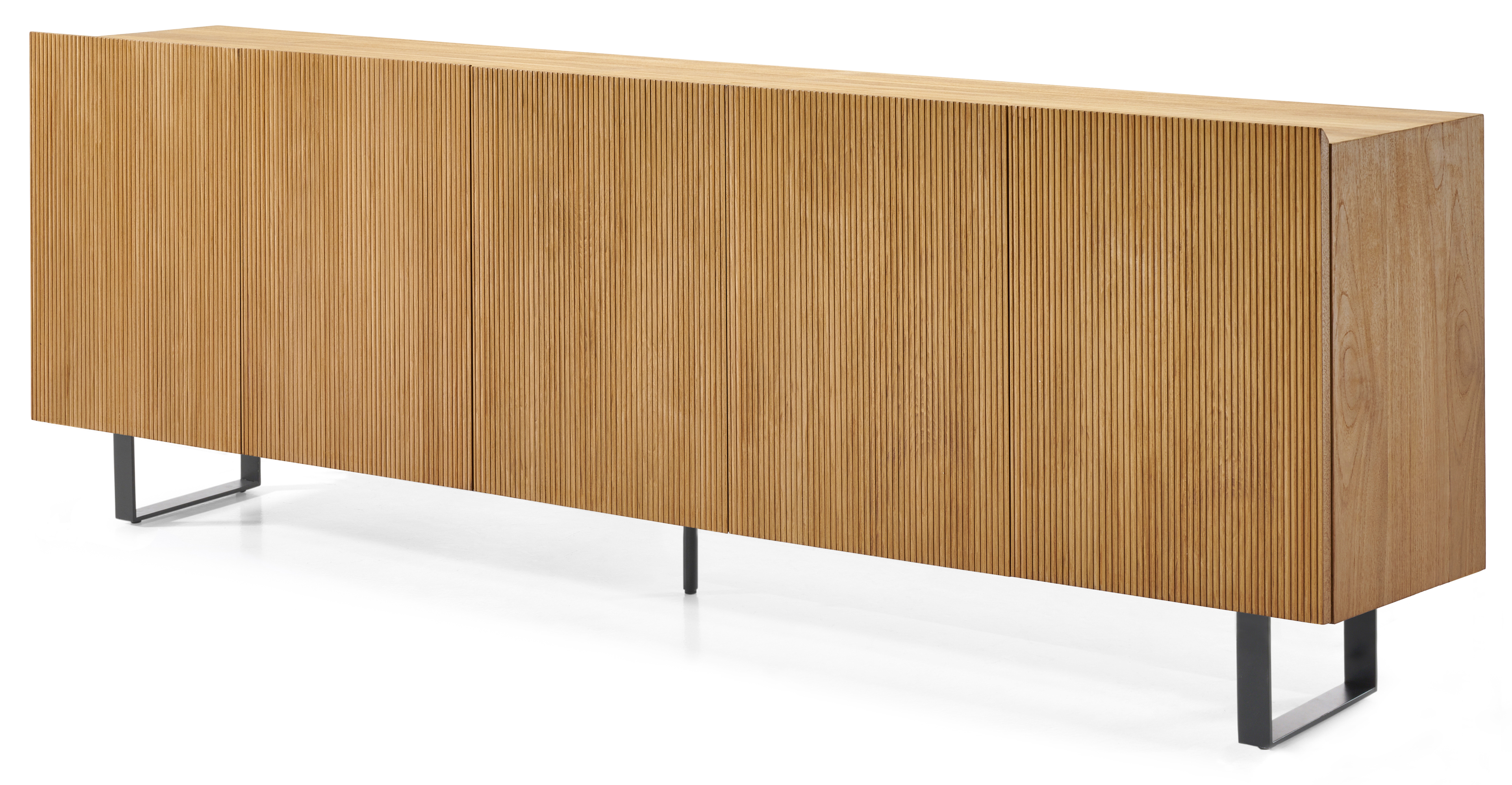 Buffet Grivolo en teck avec pieds en forme U 248 x 45 cm