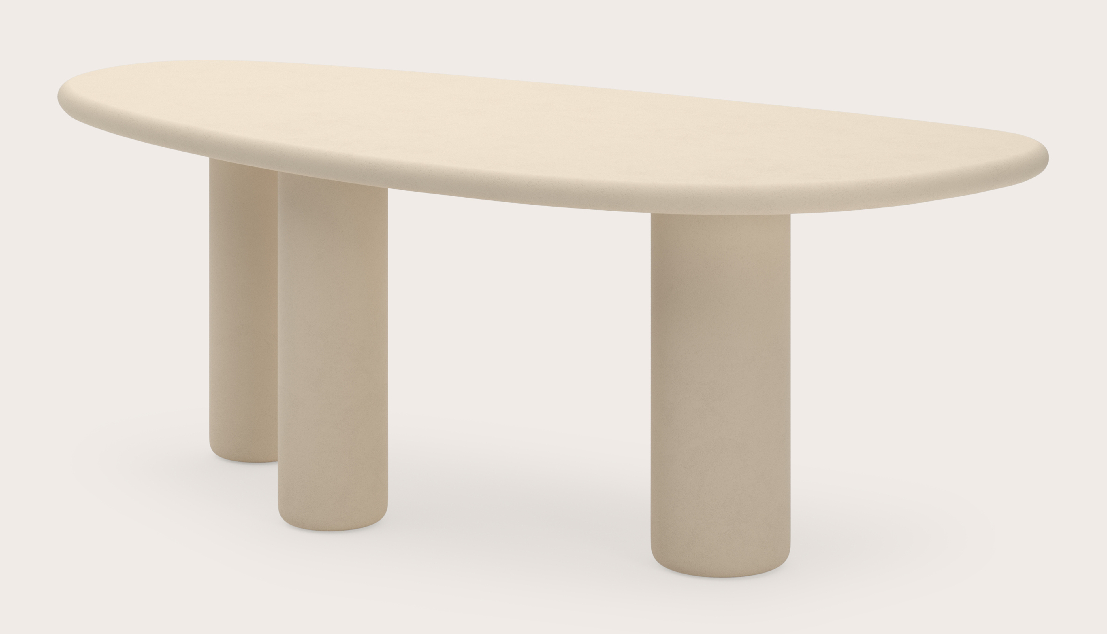 Table de salle à manger Artisano avec plateau Artisano forme rock en Claylime couleur Moonglade