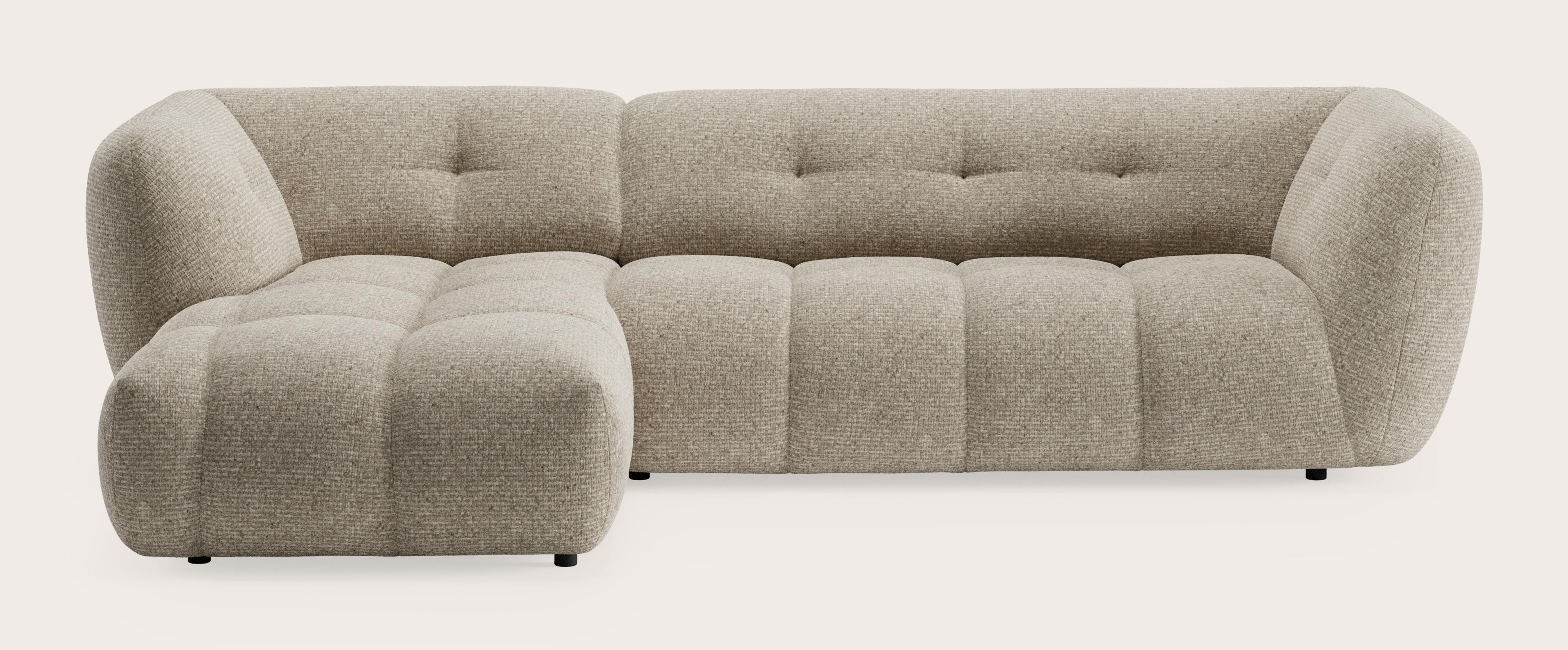 Chubbi canapé d'angle 3,5 places en Tessaro tissu Natural