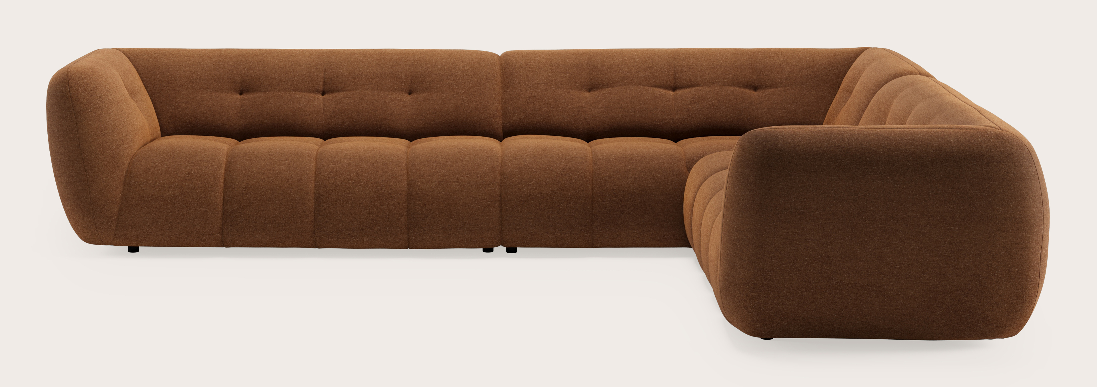 Chubbi canapé d'angle 5 places en Elviro tissu Copper