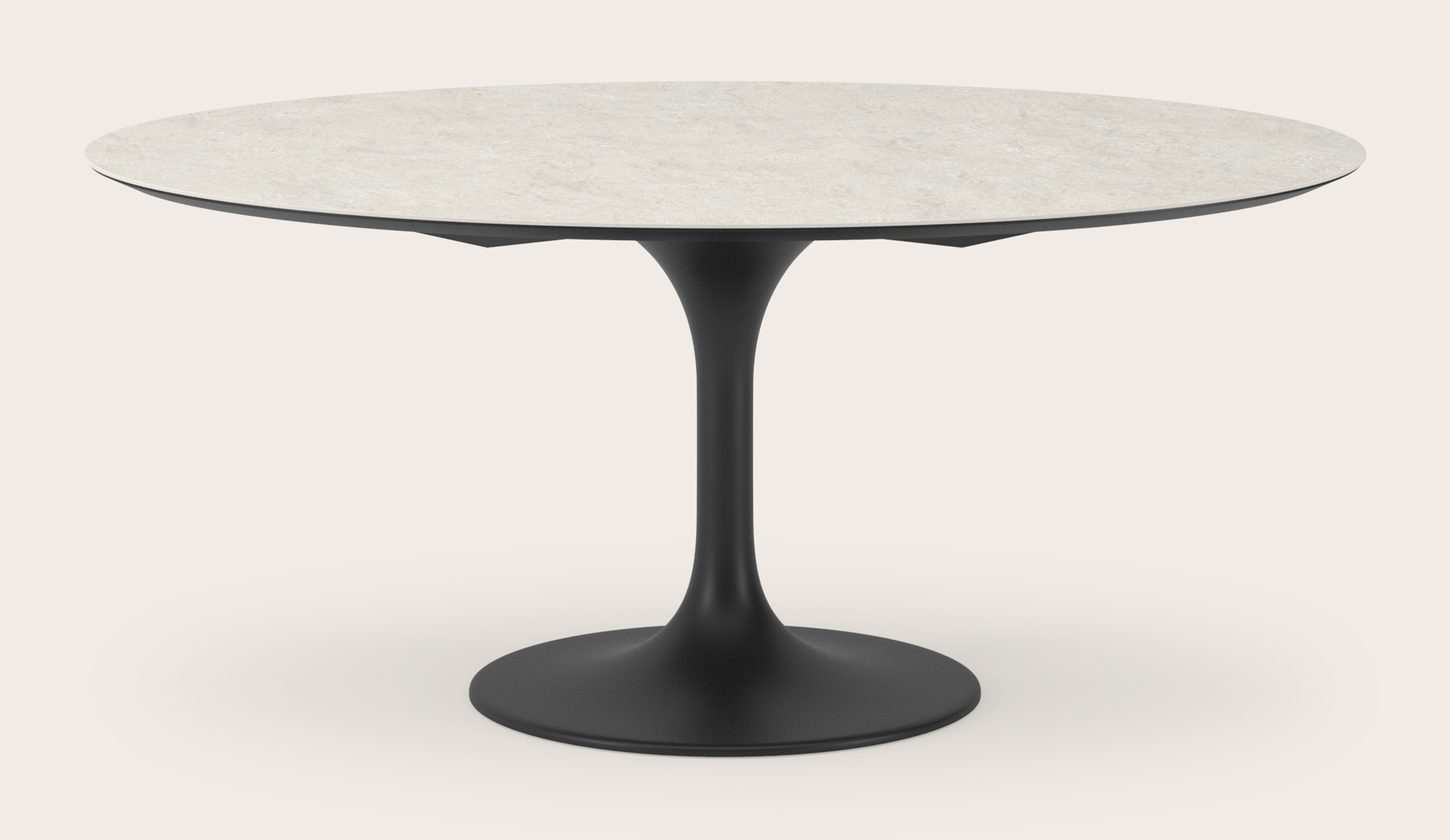 Table de salle à manger Tulipo armature en métal noir avec plateau Ceramo ovale en céramique en couleur Shilin 180 x 110 x 77 cm