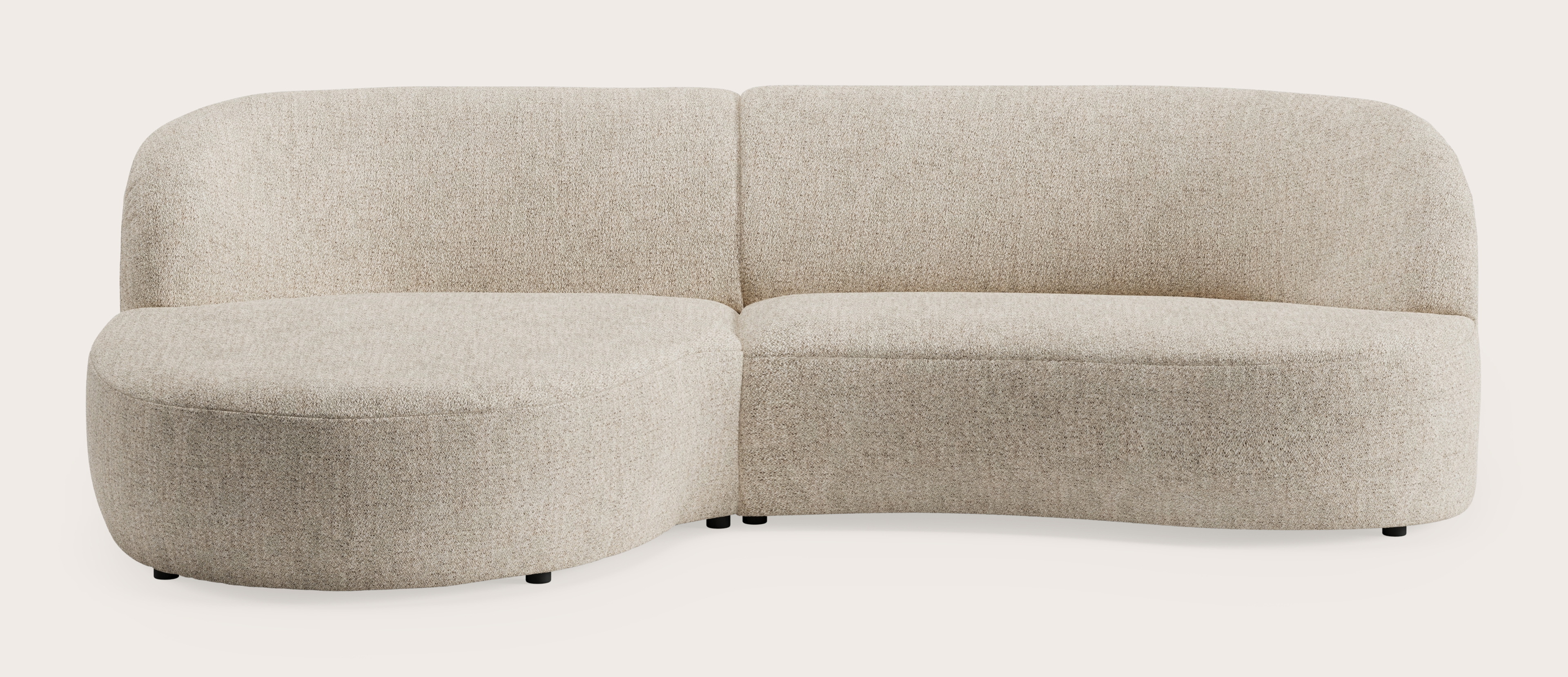 Tubo canapé d'angle 3,5 places en Stanza tissu Light Taupe