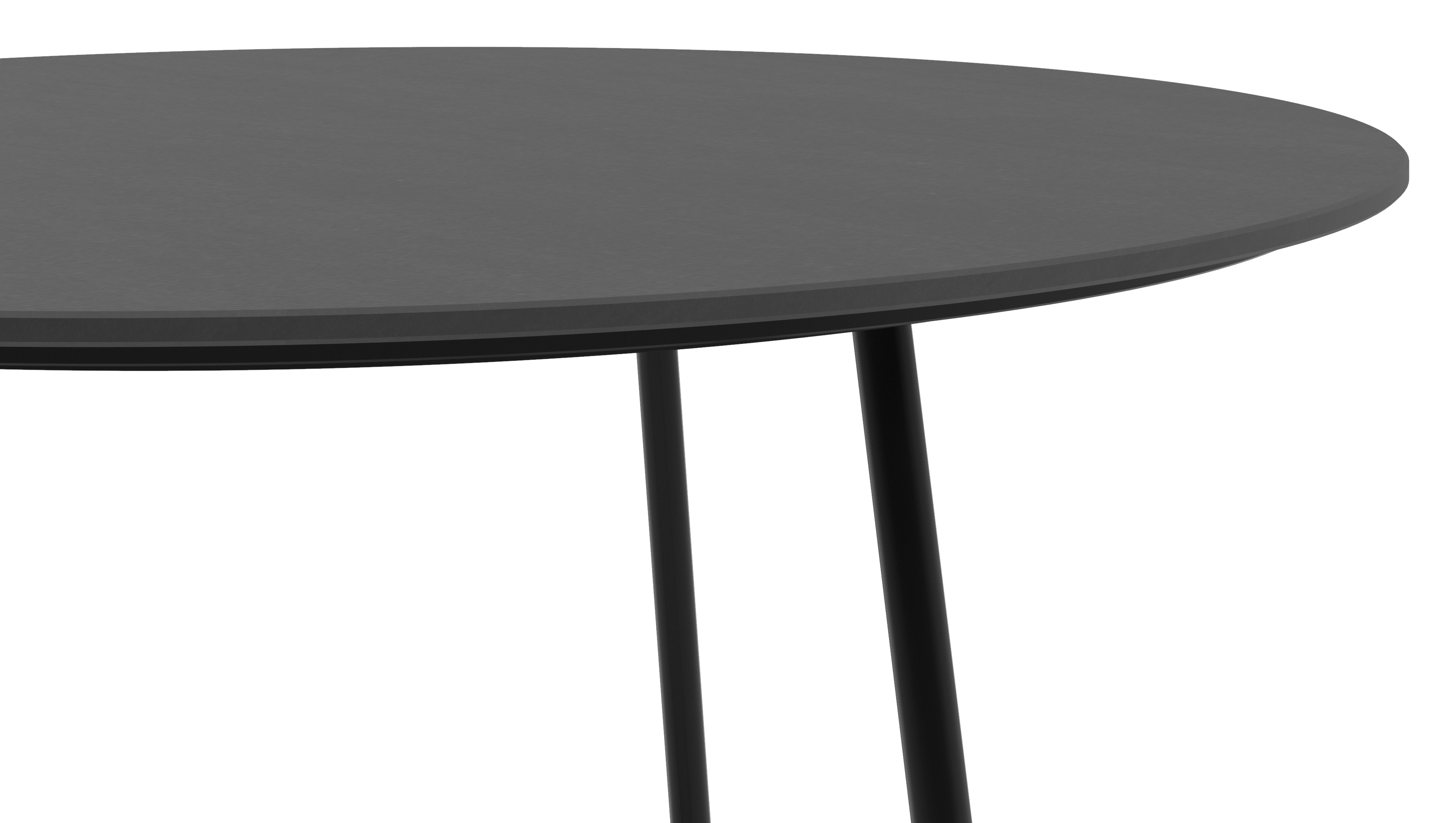 Bijzettafel Marzo onderstel zwart metaal met Ceramo blad keramiek in kleur Basalt Black
