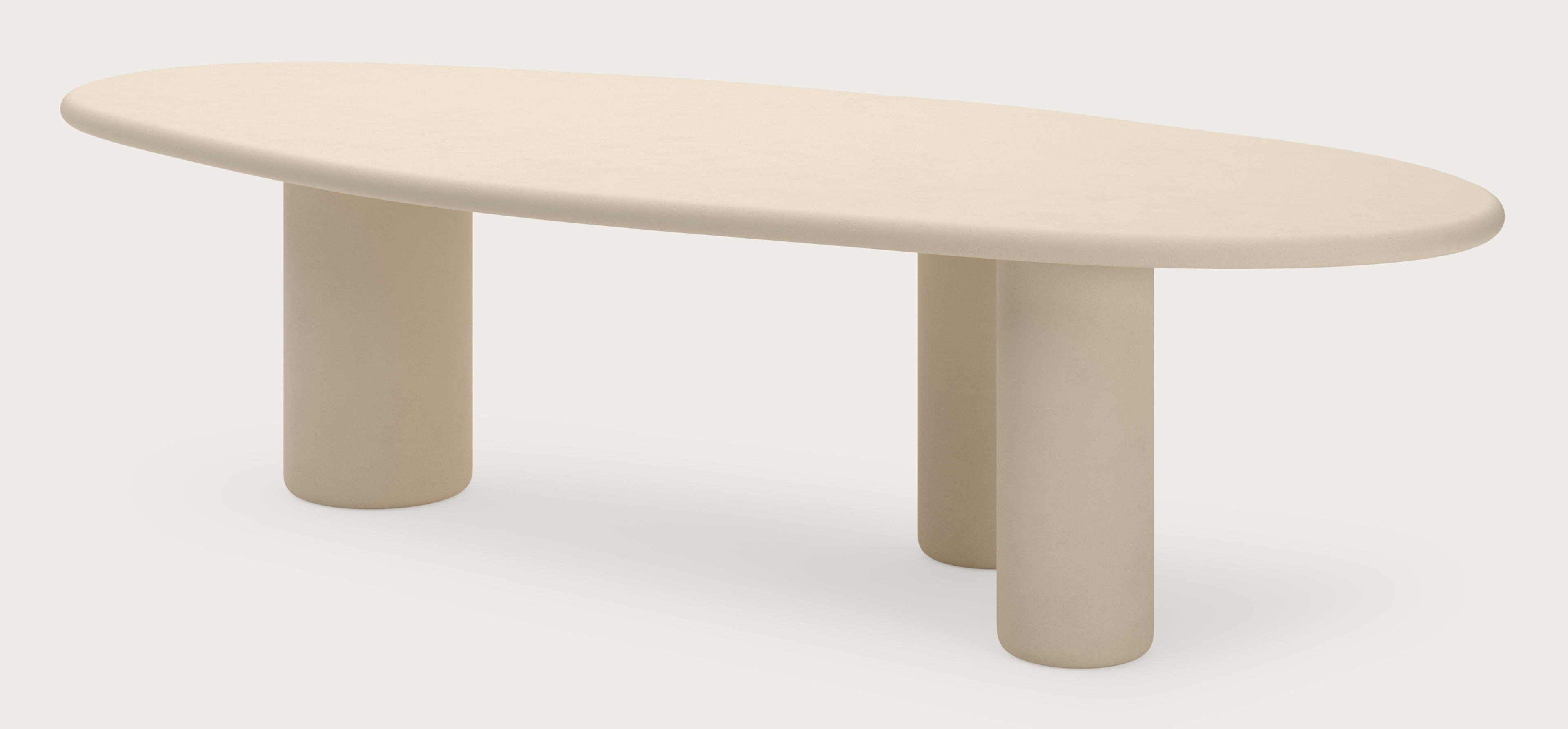 Eettafel Artisano met leafvormig Artisano blad in Claylime kleur Moonglade
