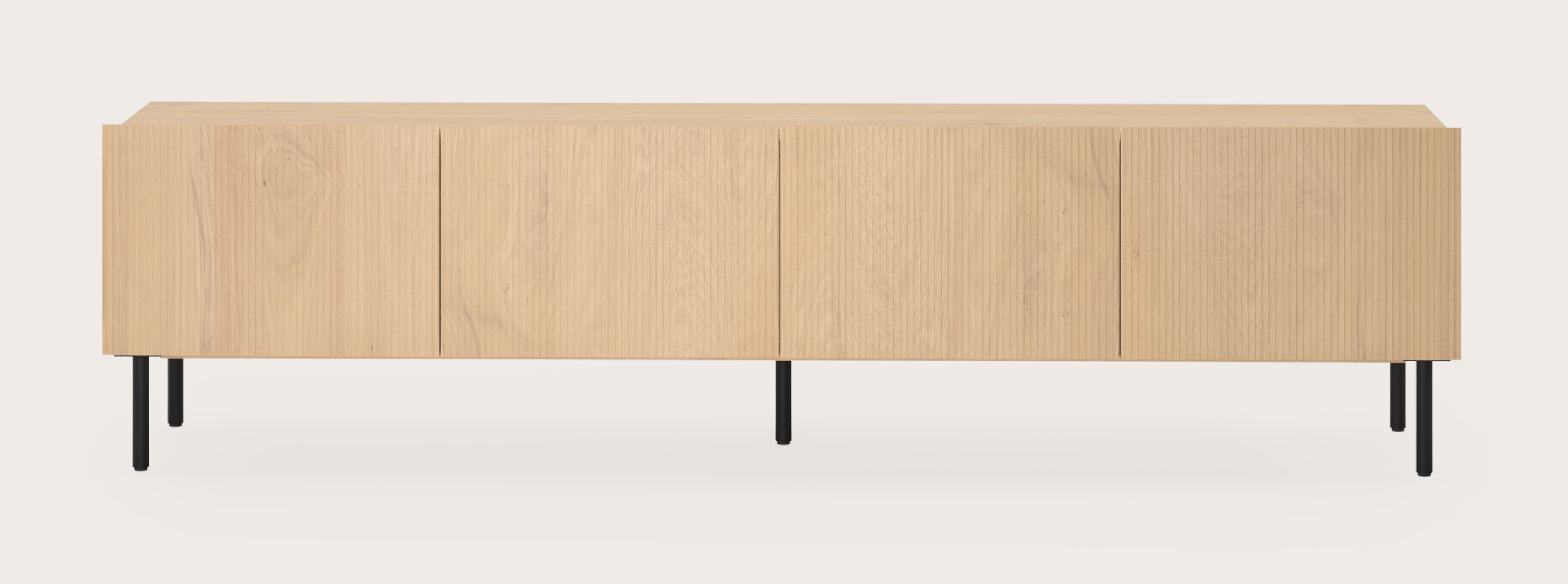 Grivolo tv-meubel in natuurkleurige eik met ronde poten 199 x 45 cm