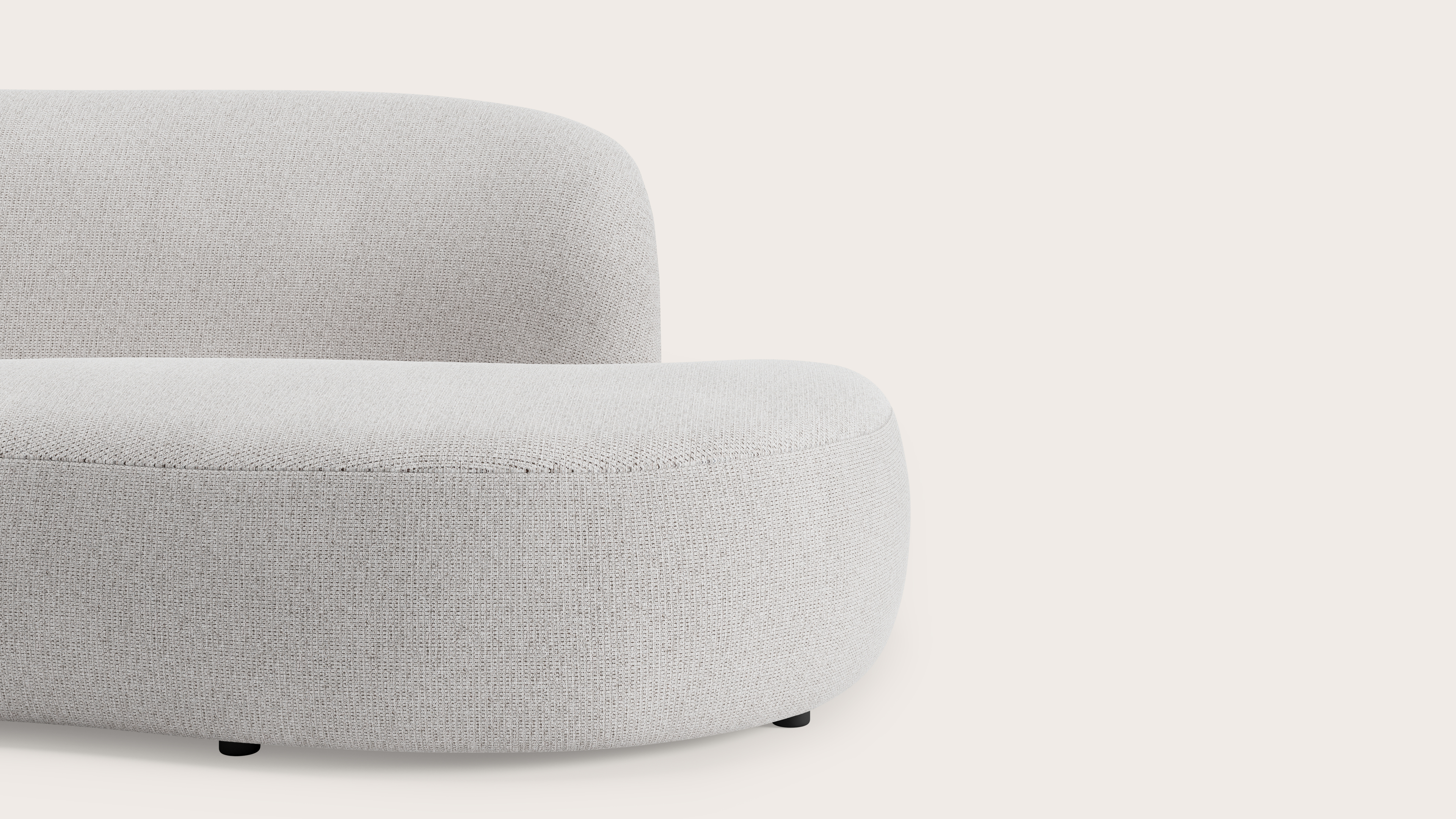 Tubo canapé d'angle 3,5 places en Fuga tissu Grey