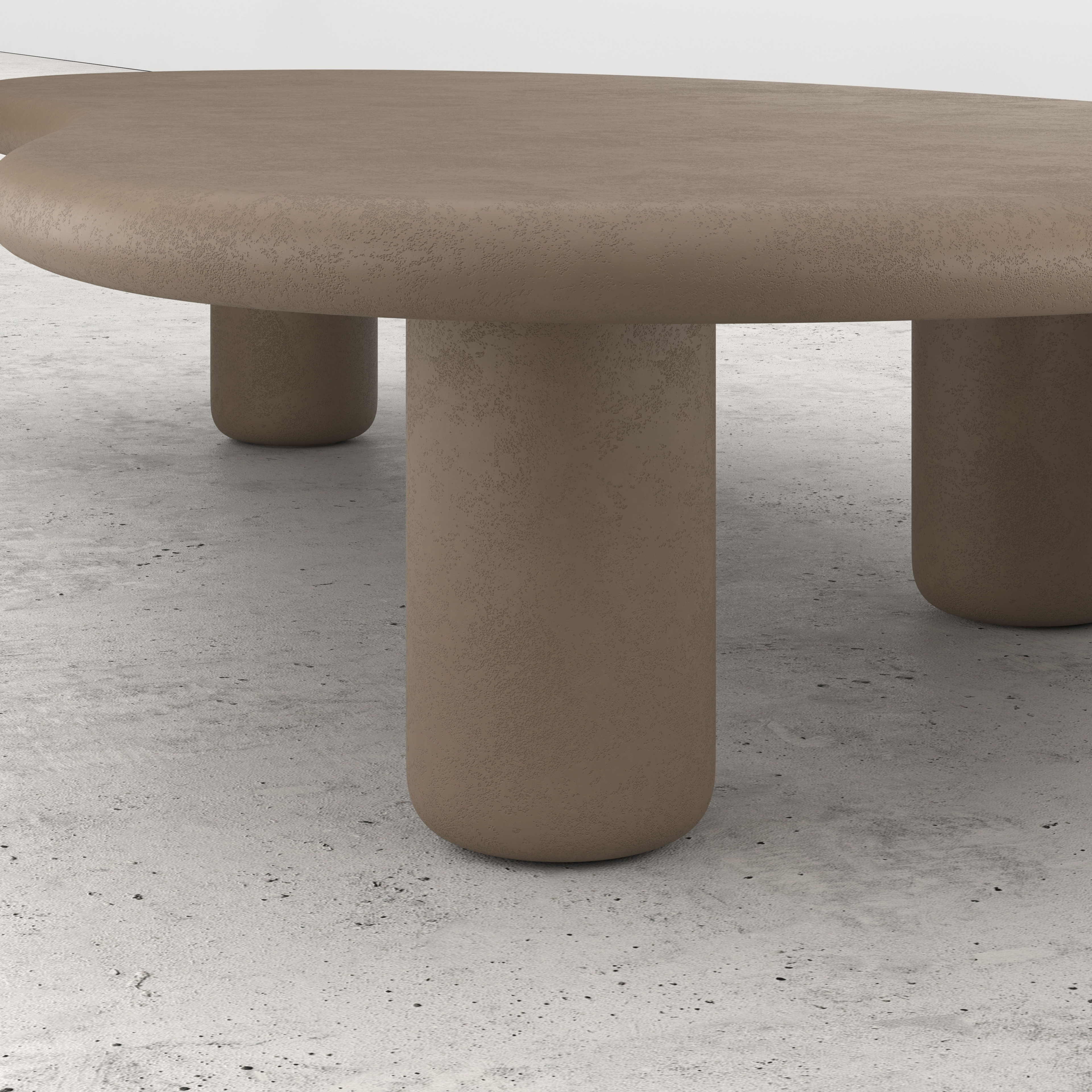 Table basse Artisano armature Small avec plateau Artisano forme blob en Claylime couleur Desert