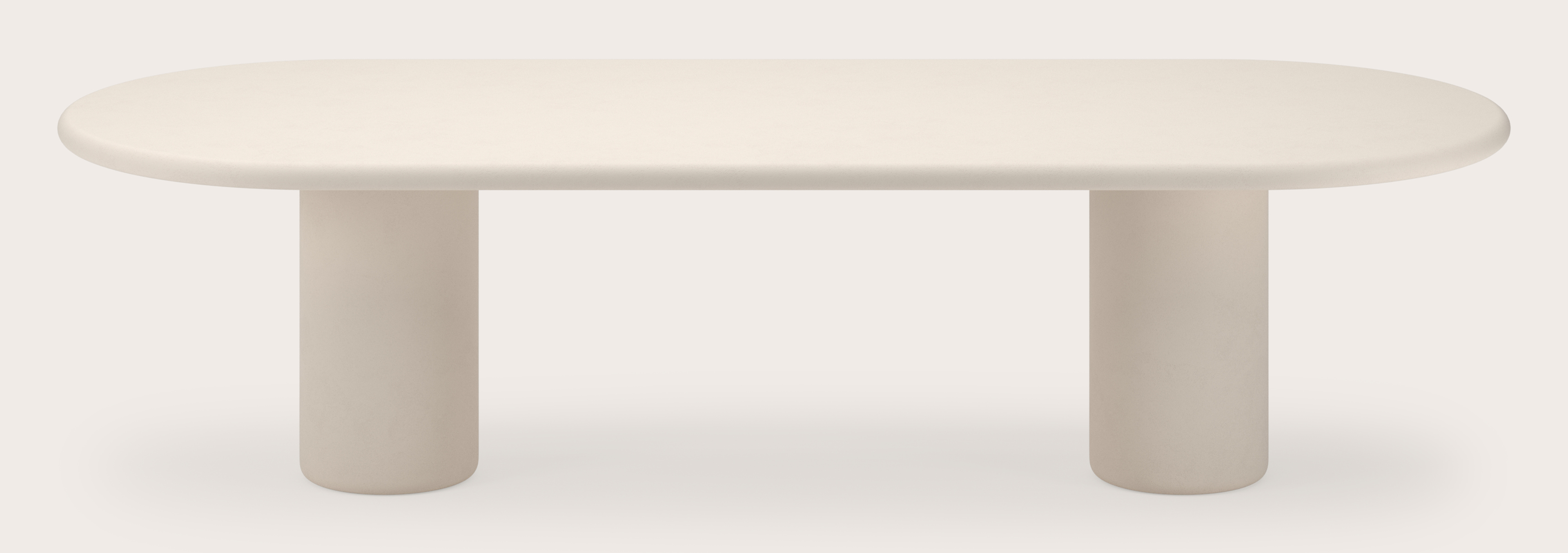 Eettafel Artisano met plat ovaal Artisano blad in Claylime kleur Eggshell