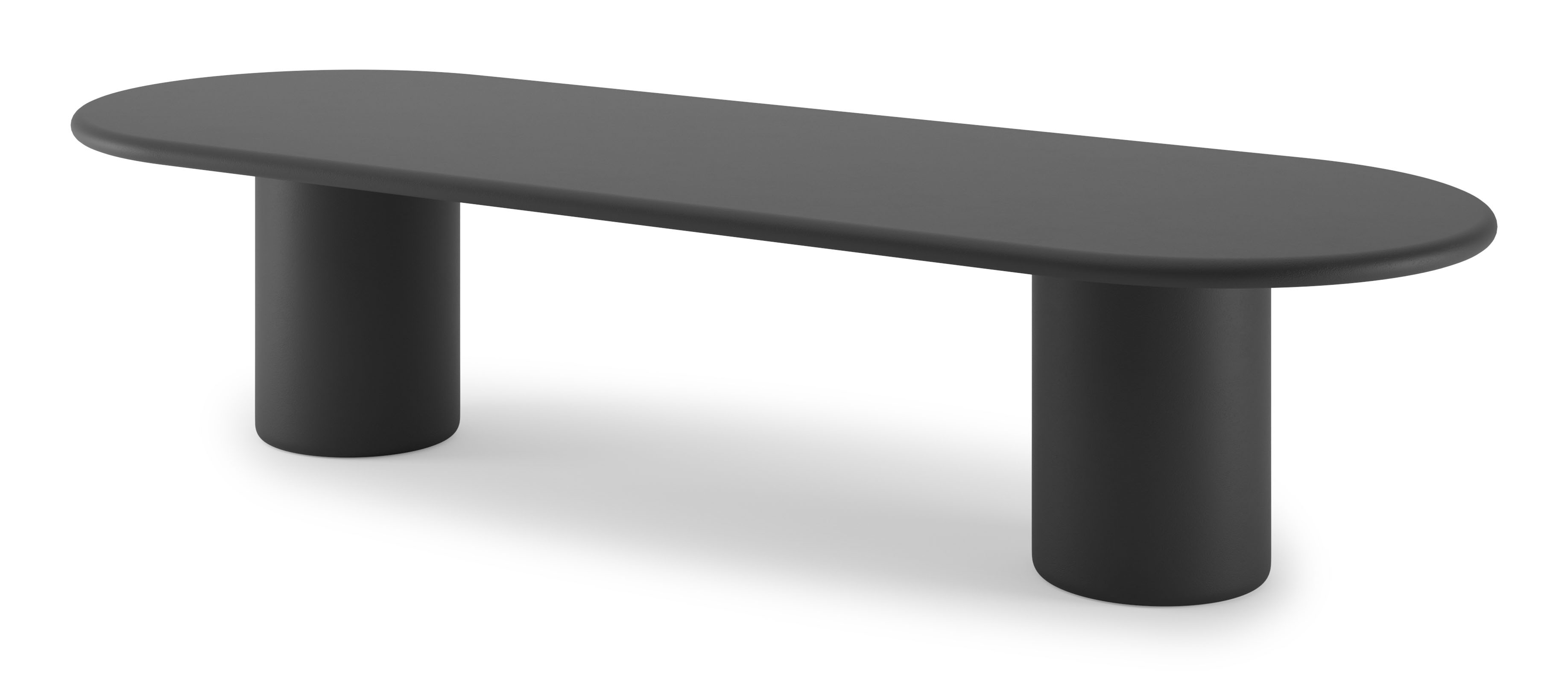 Table de salle à manger Artisano avec plateau Artisano ovale plat en Claylime couleur Charcoal
