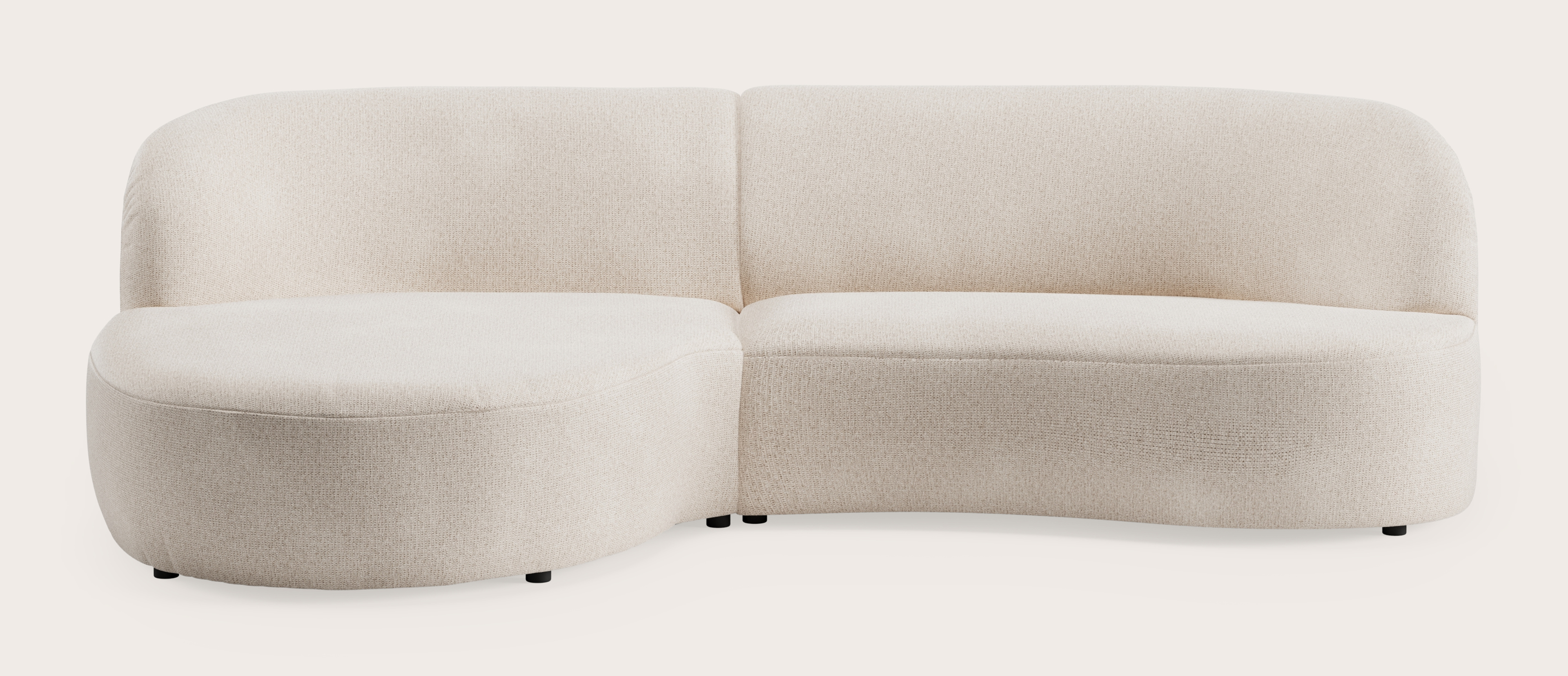 Tubo canapé d'angle 3,5 places en Fuga tissu Natural