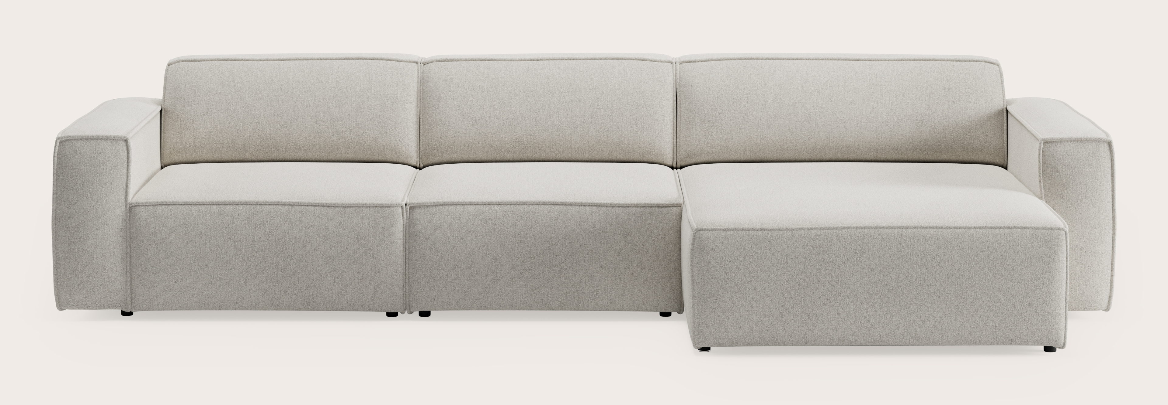 Isola canapé d'angle 4 places en Trivola tissu White