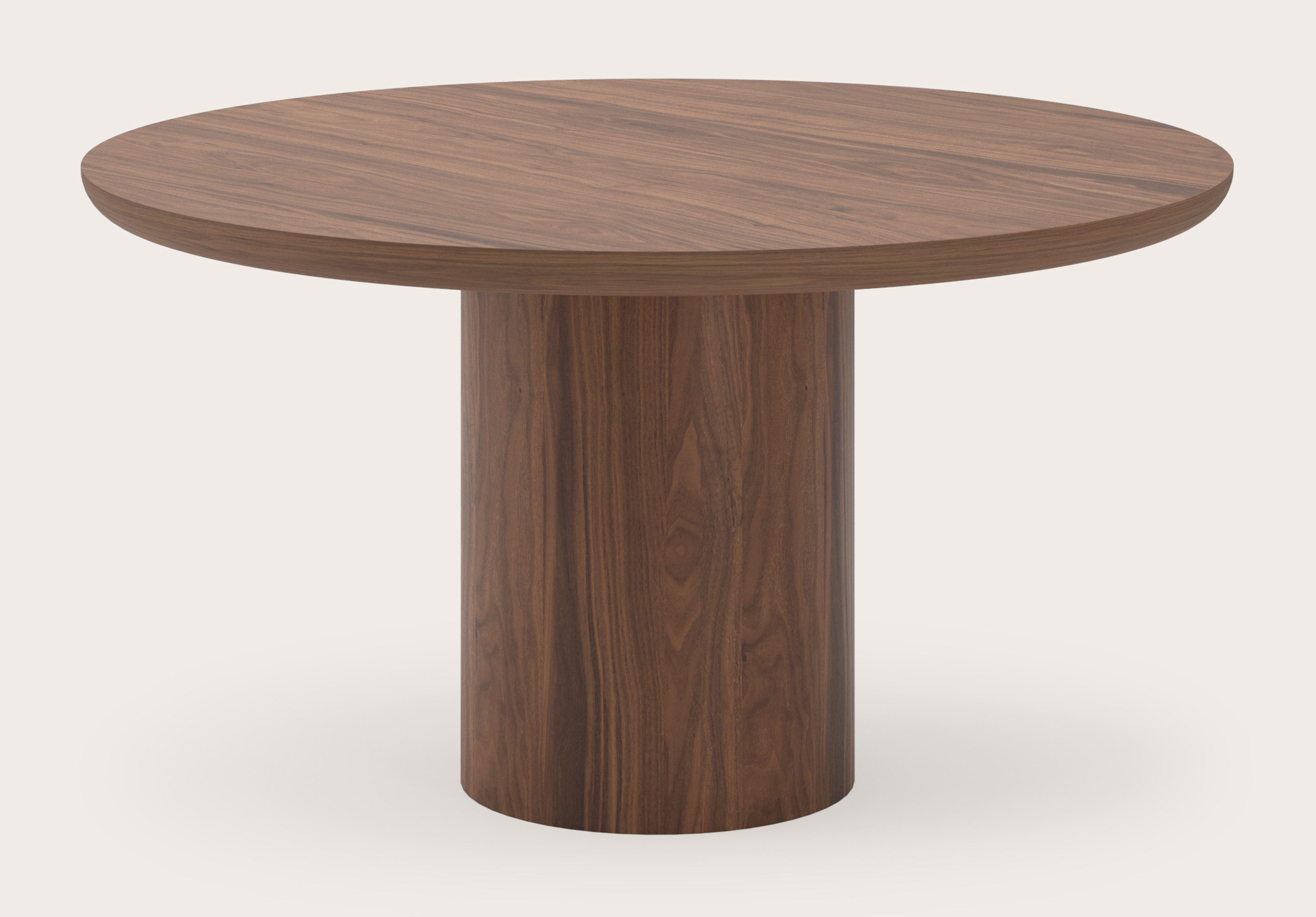 Eettafel Amato Rondo onderstel met rond Amato blad in walnoot  Ø140 x 76 cm