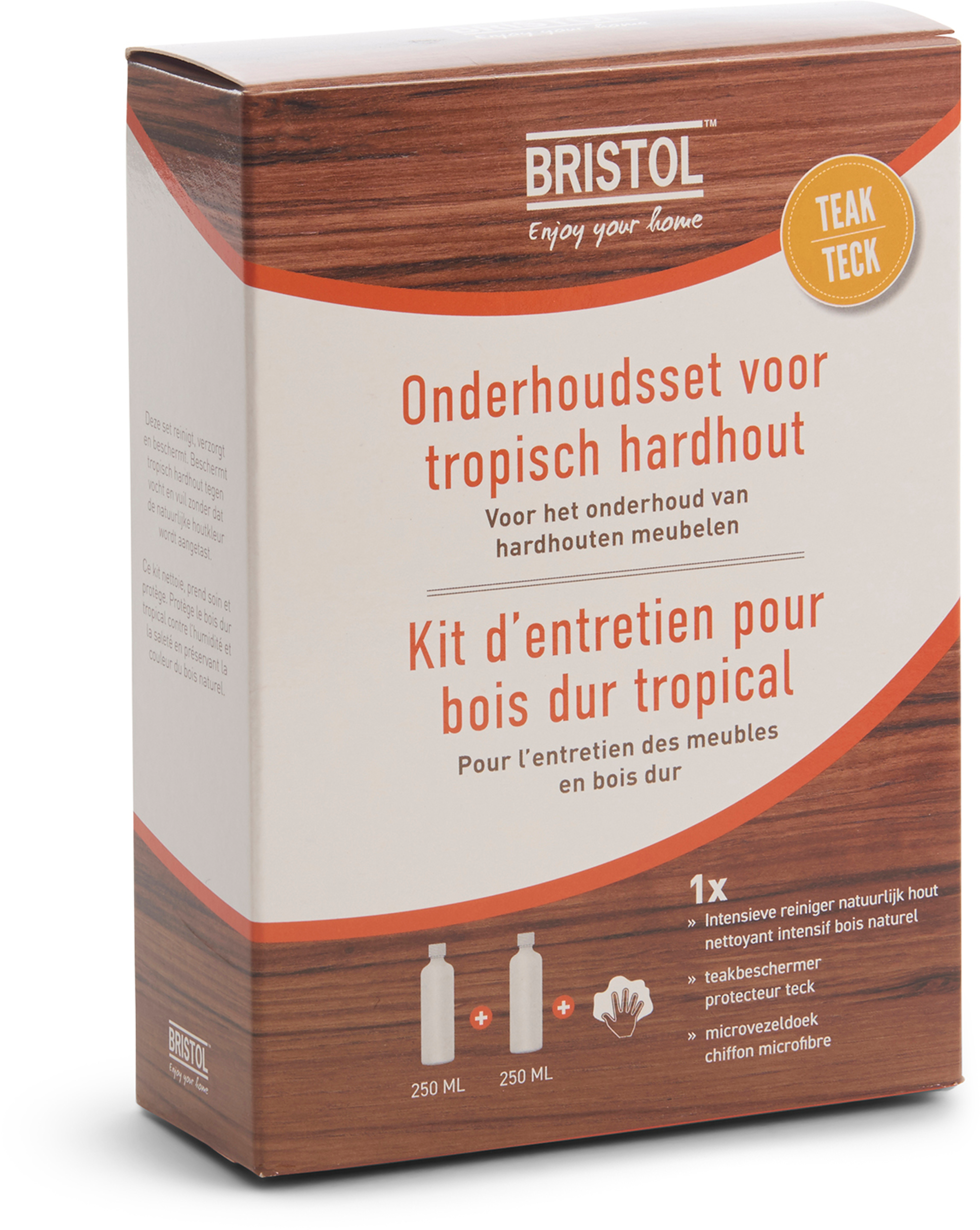 BRISTOL set d'entretien teck 2x250 ml