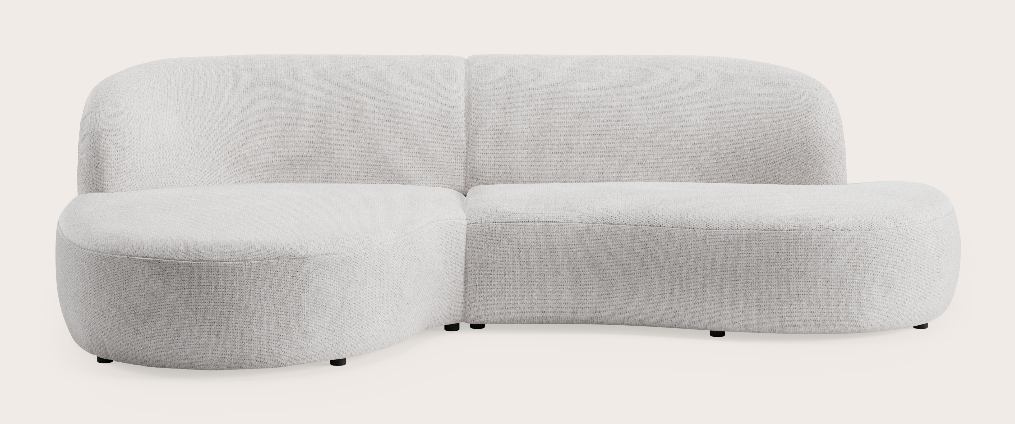 Tubo canapé d'angle 3,5 places en Fuga tissu Grey