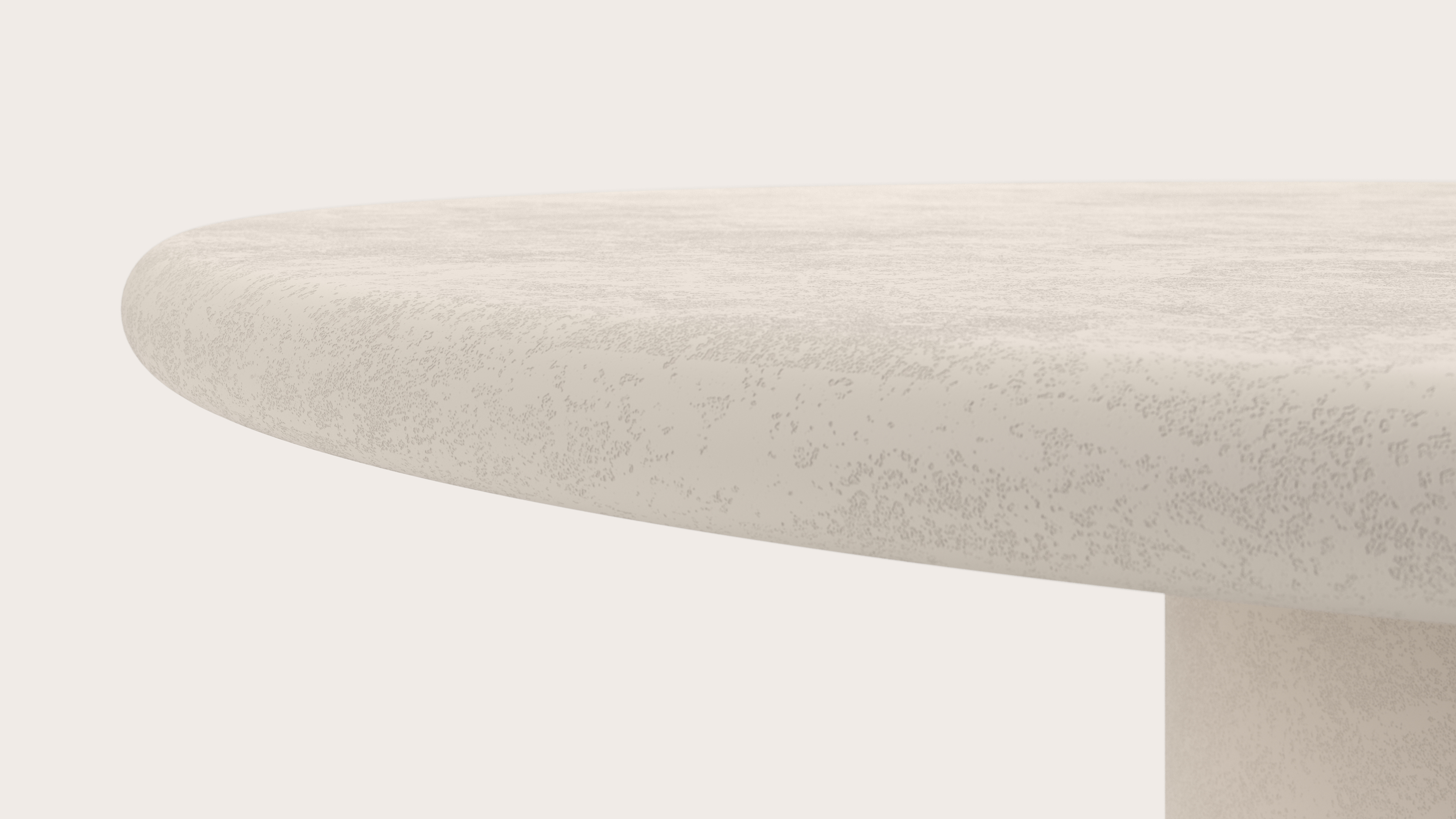 Table de salle à manger Artisano avec plateau Artisano rond en Claylime couleur Eggshell