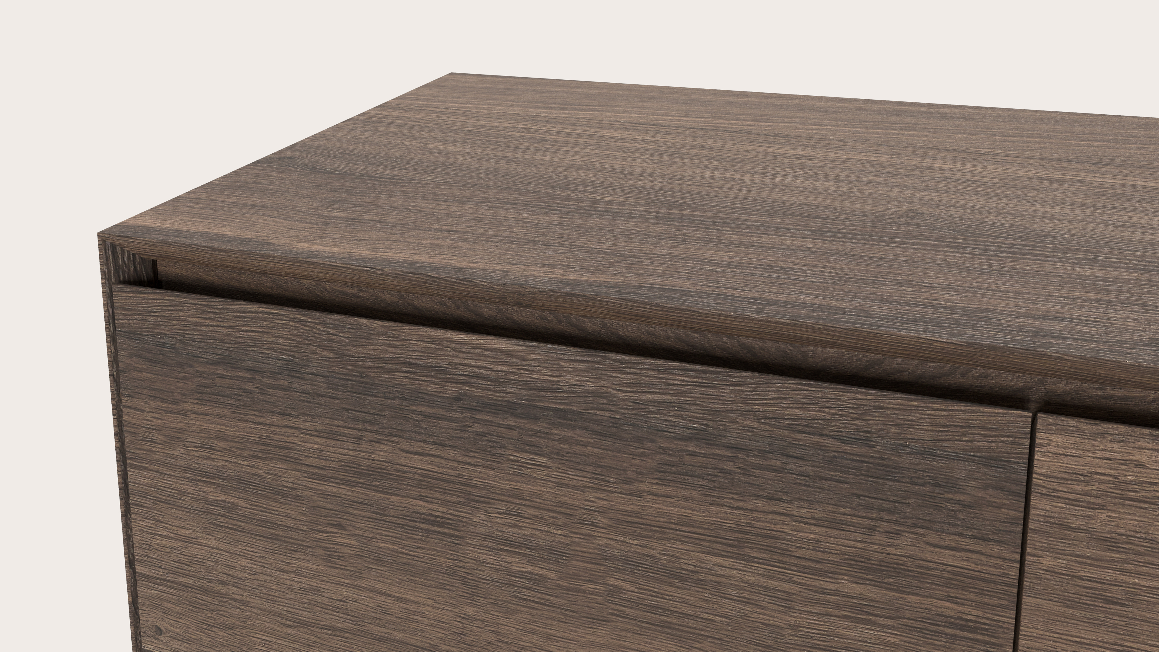 Arno tv-meubel in gerookte eik met ronde poten 130 x 45 cm