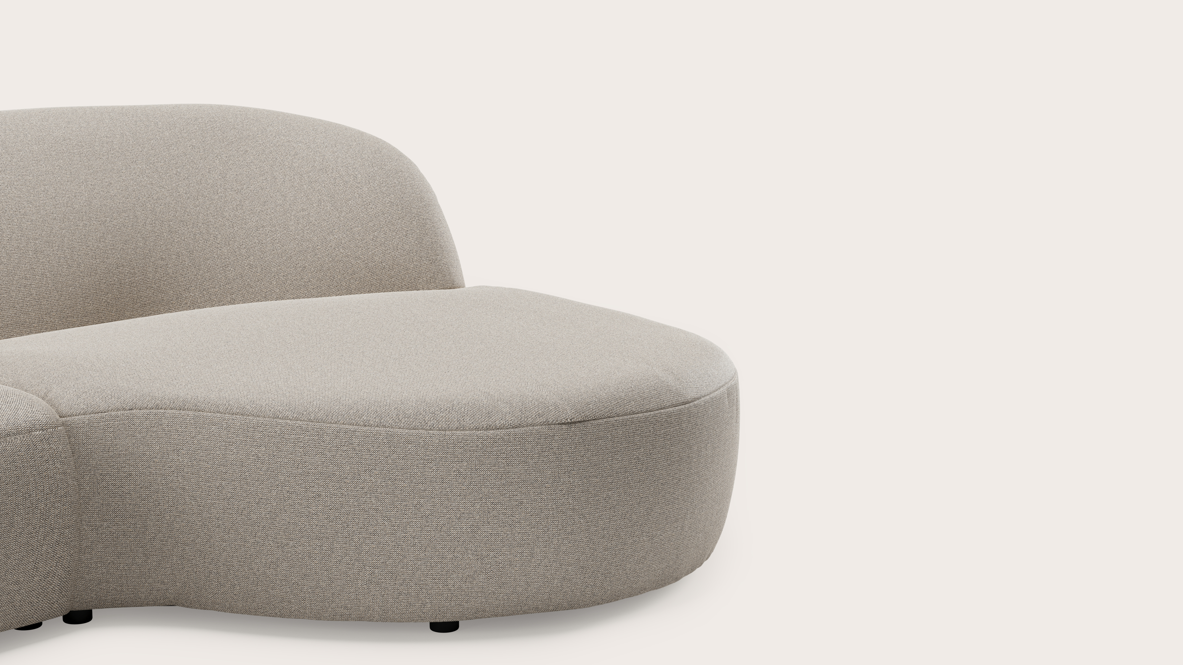 Tubo canapé d'angle 3,5 places en Brio tissu Natural.