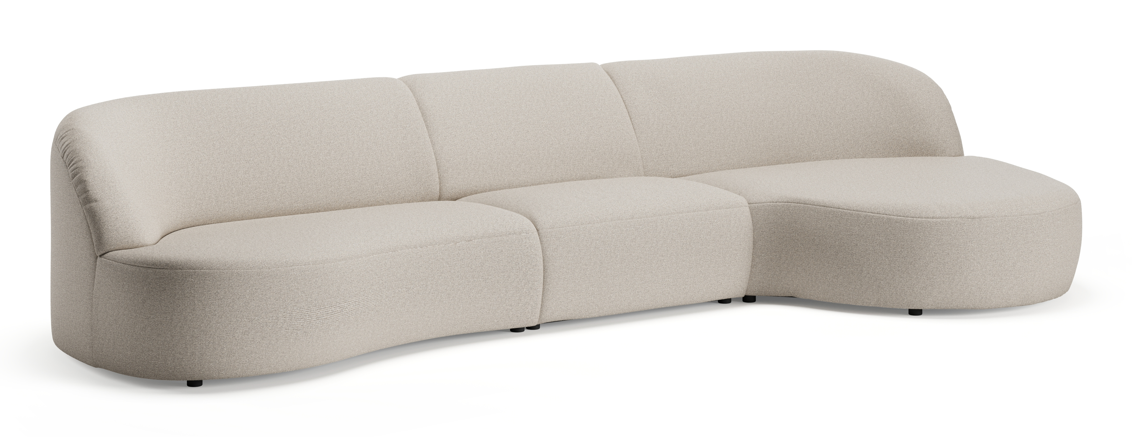 Tubo canapé d'angle 4,5 places en Brio tissu Natural.