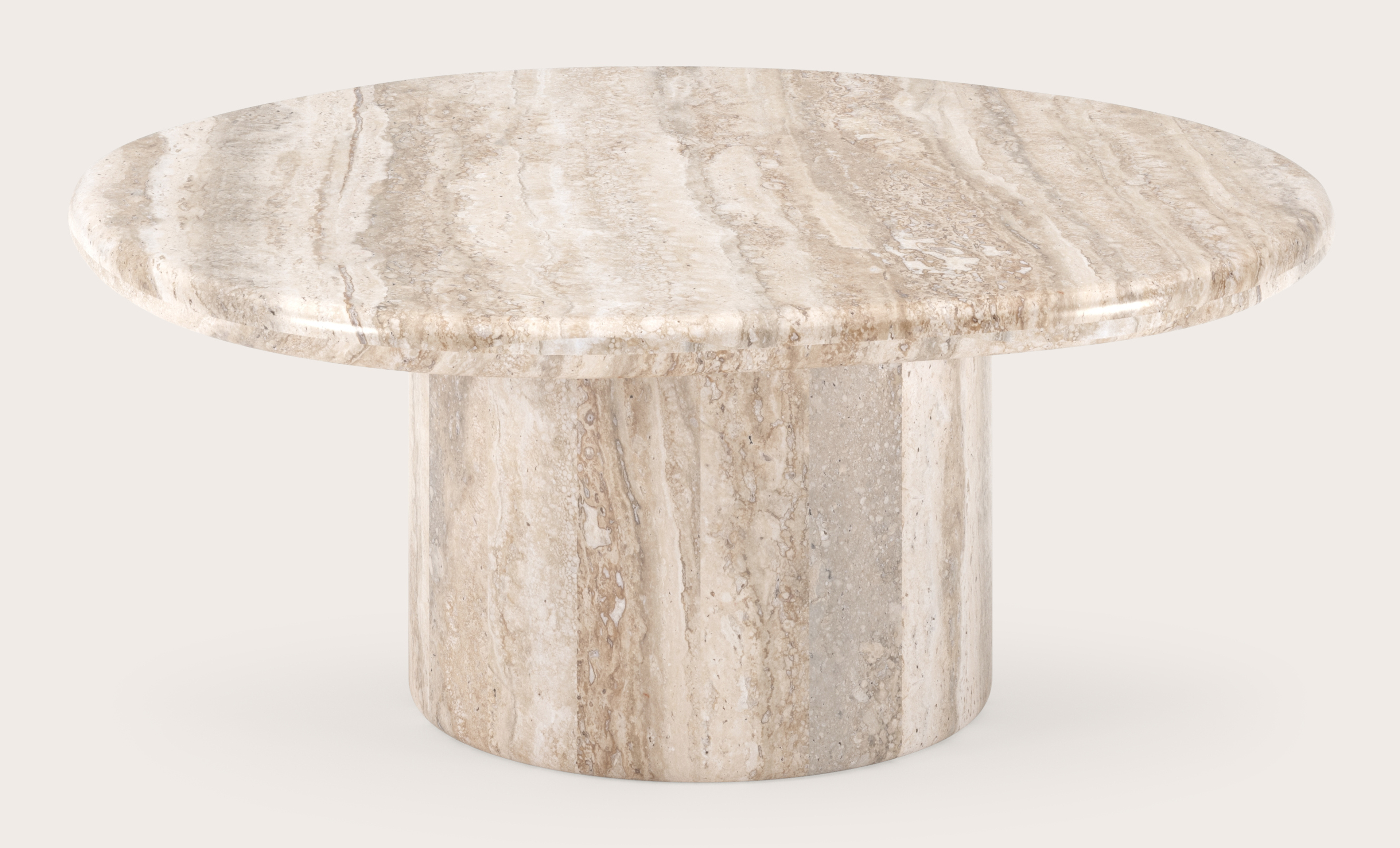 Salontafel Travertino met pebblevormig blad in marmer in kleur Silver Grey 80 x 72 x 33 cm