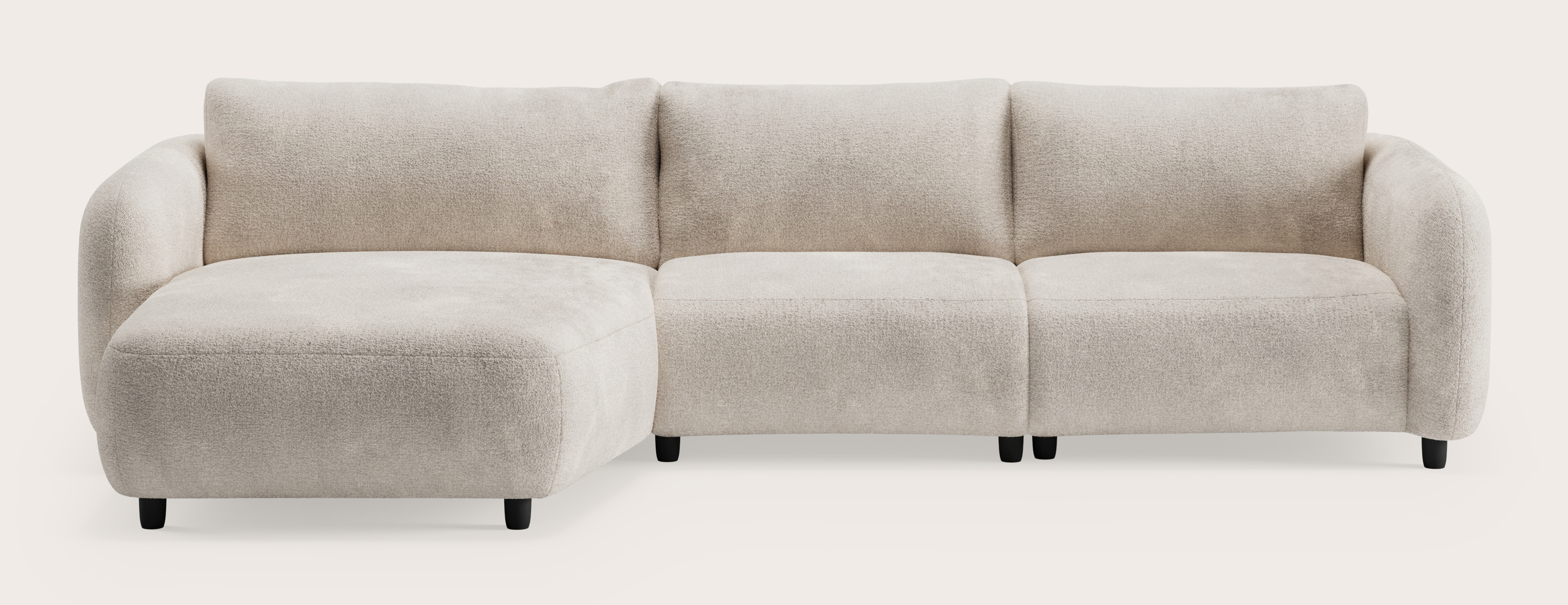 Milio elektrische canapé d'angle 4,5 places en Nova tissu Almond