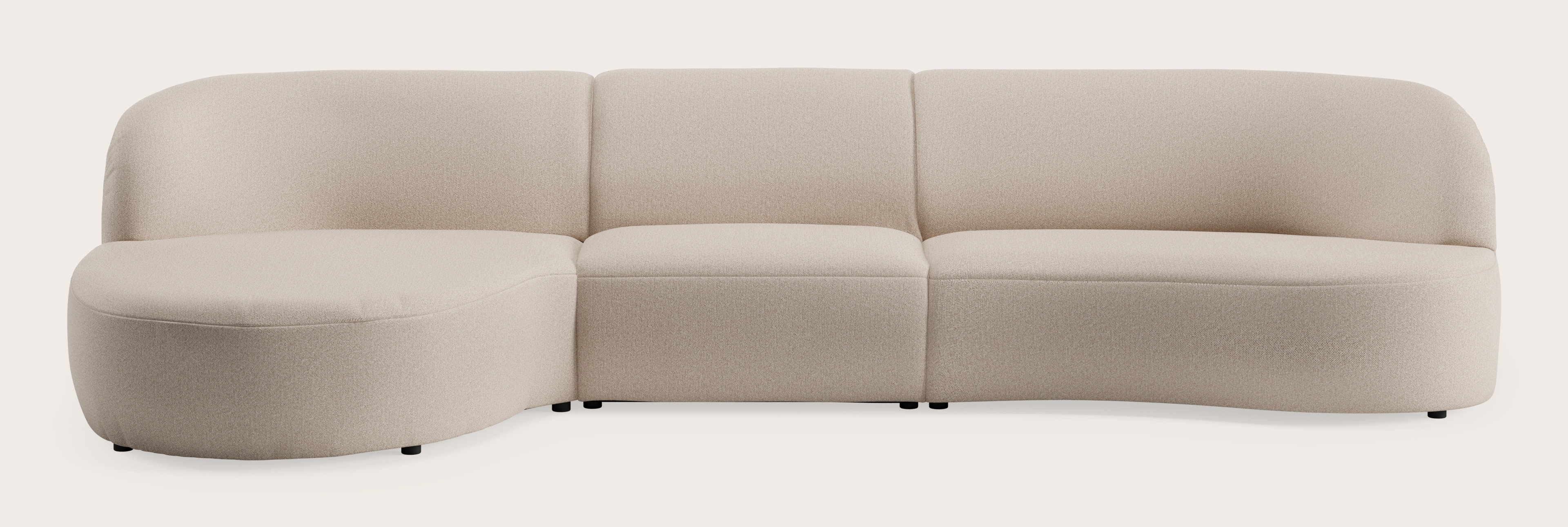 Tubo canapé d'angle 4,5 places en Brio tissu Beige