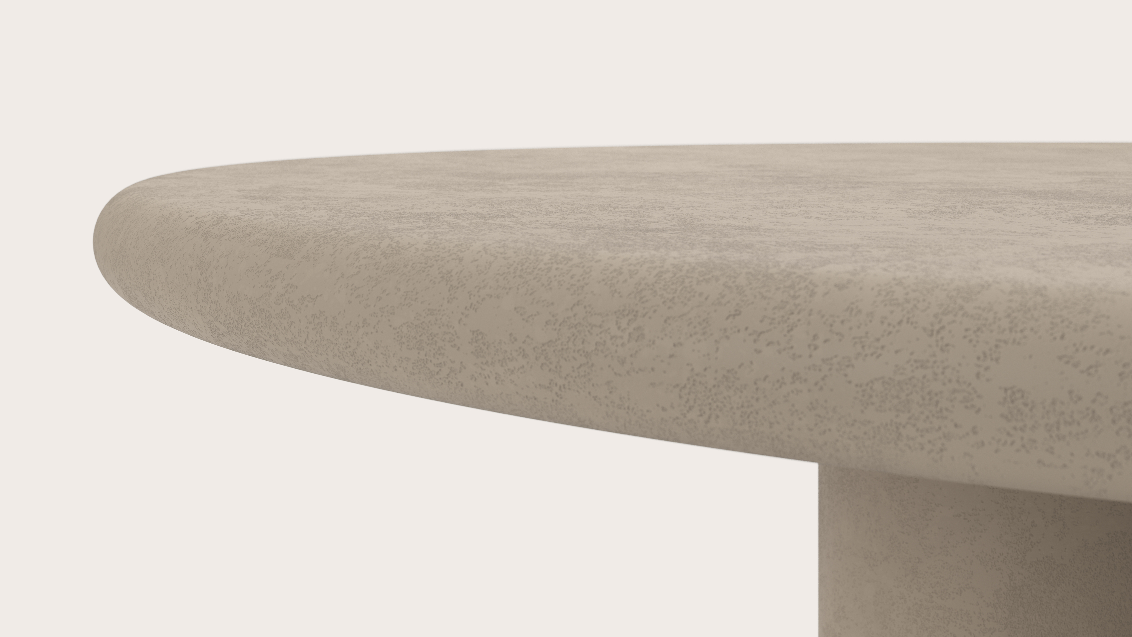 Table de salle à manger Artisano avec plateau Artisano rond en Claylime couleur Limestone