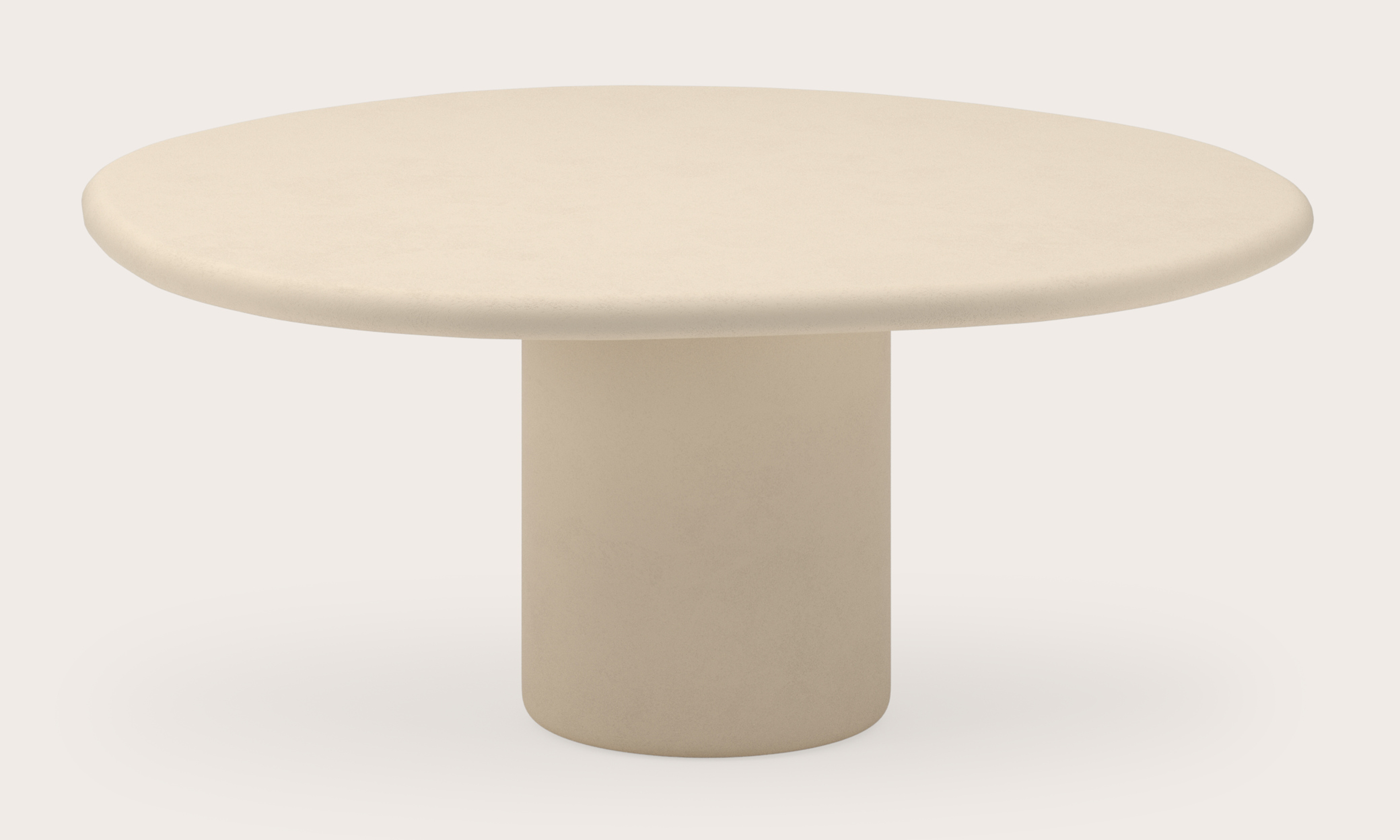 Eettafel low dining Artisano met pebblevormig blad in Claylime kleur Moonglade 160 x 144 x 76 cm