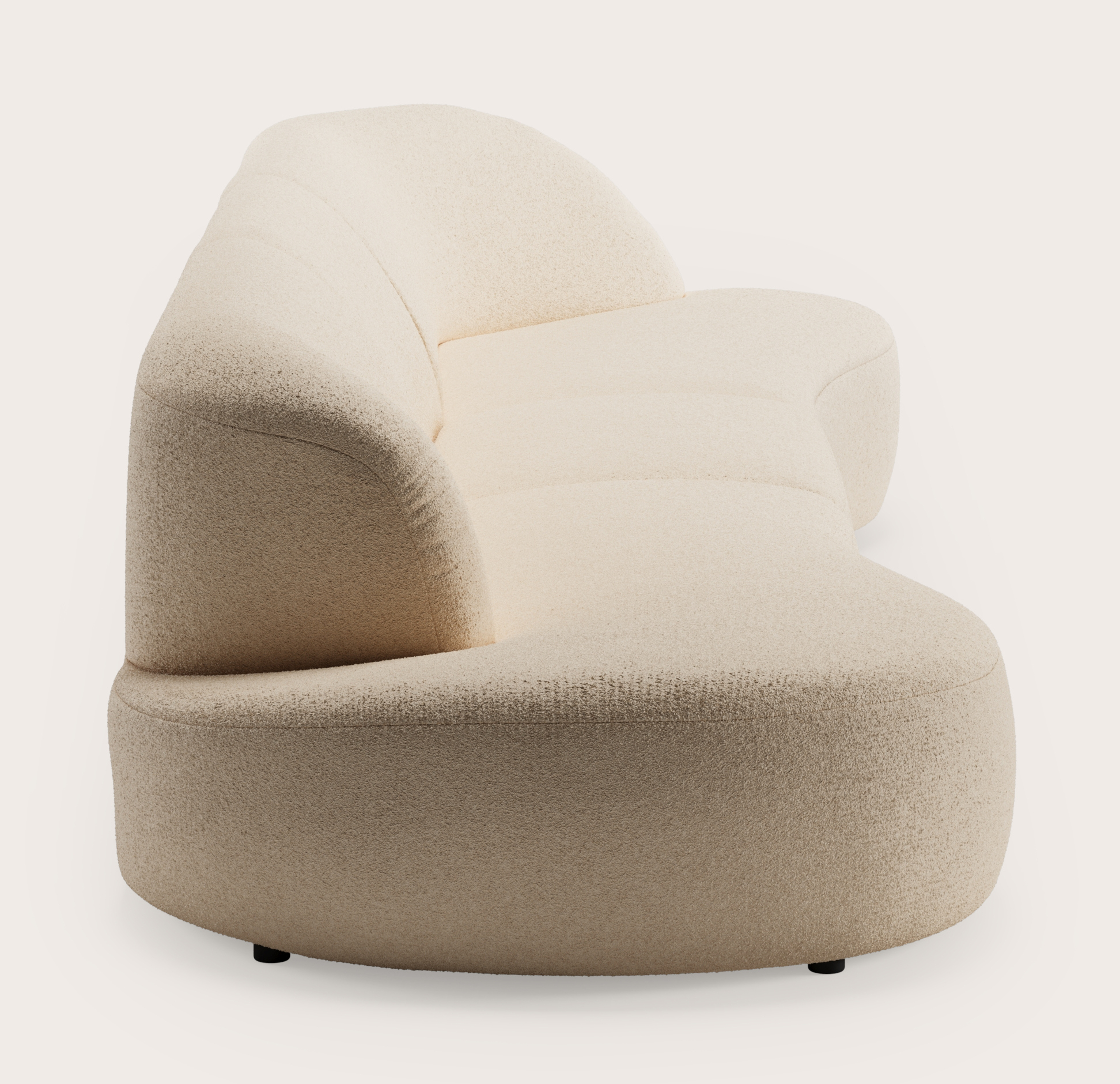 Tubo canapé 4 places en Aria tissu Beige