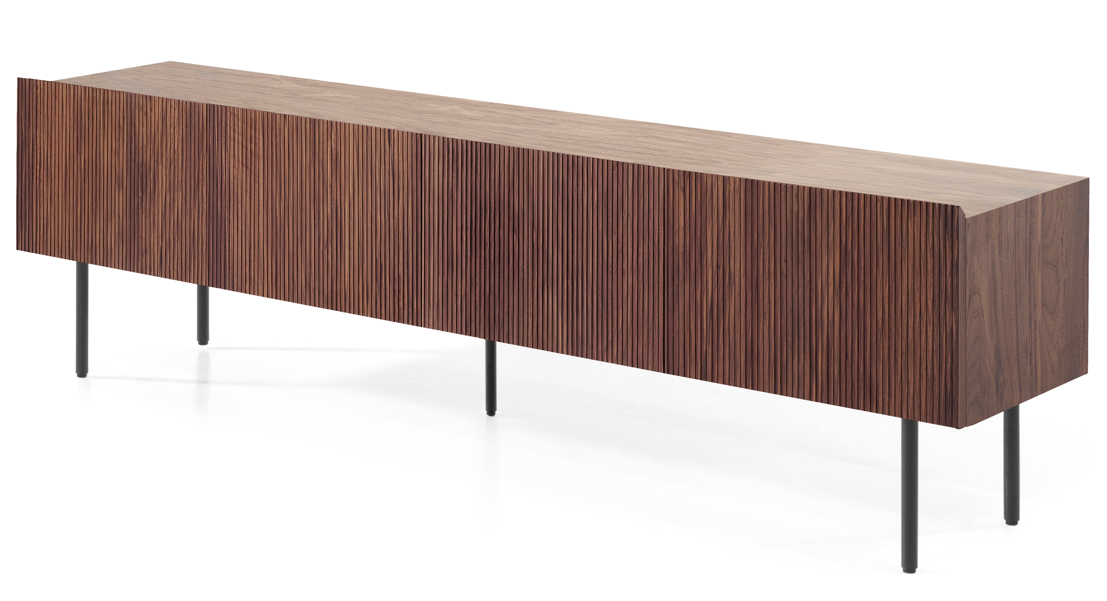 Grivolo tv-meubel in walnoot met ronde poten 199 x 45 cm