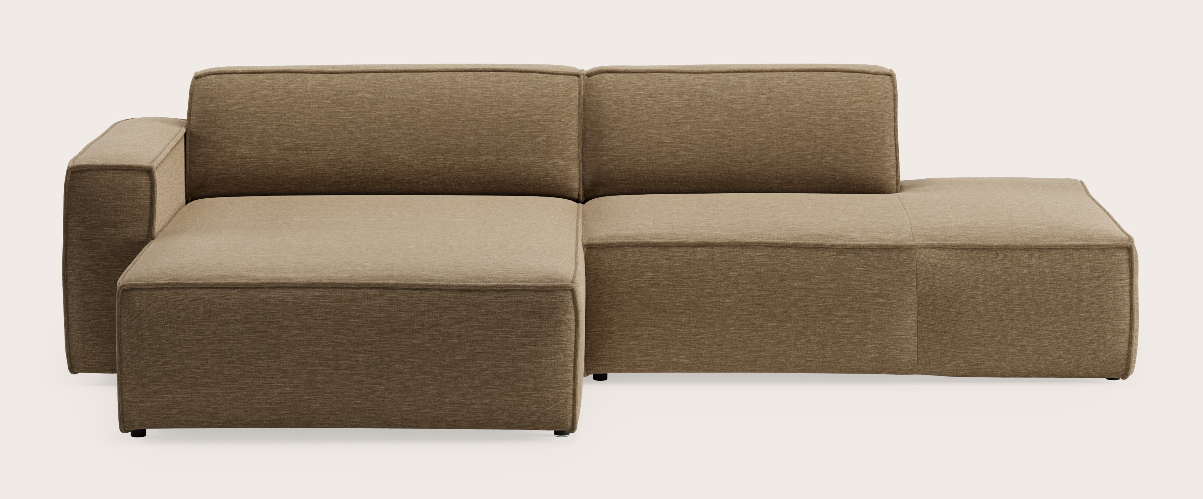 Isola canapé d'angle 3,5 places en Alina tissu Beige