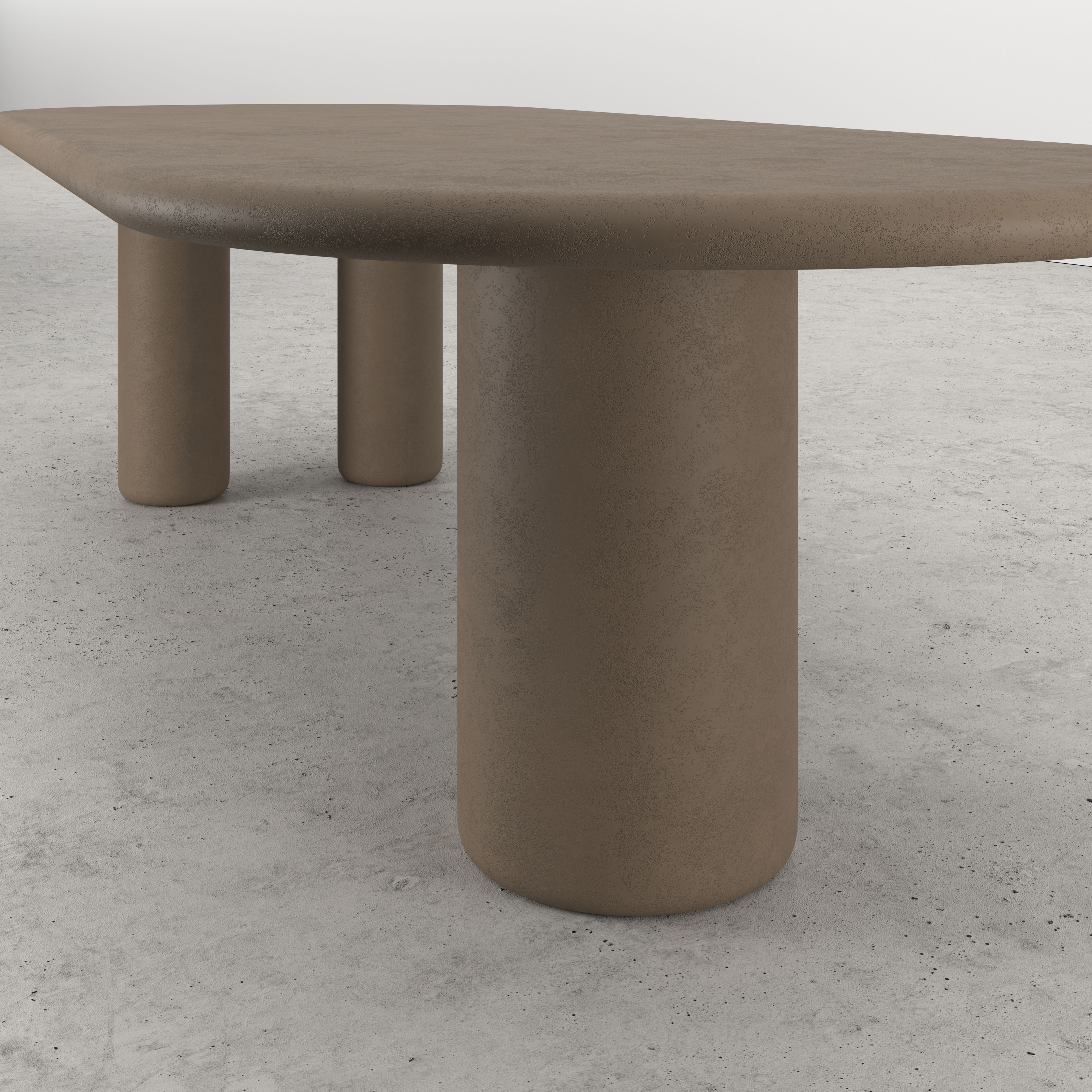 Eettafel Artisano met plat ovaal Artisano blad in Claylime kleur Desert