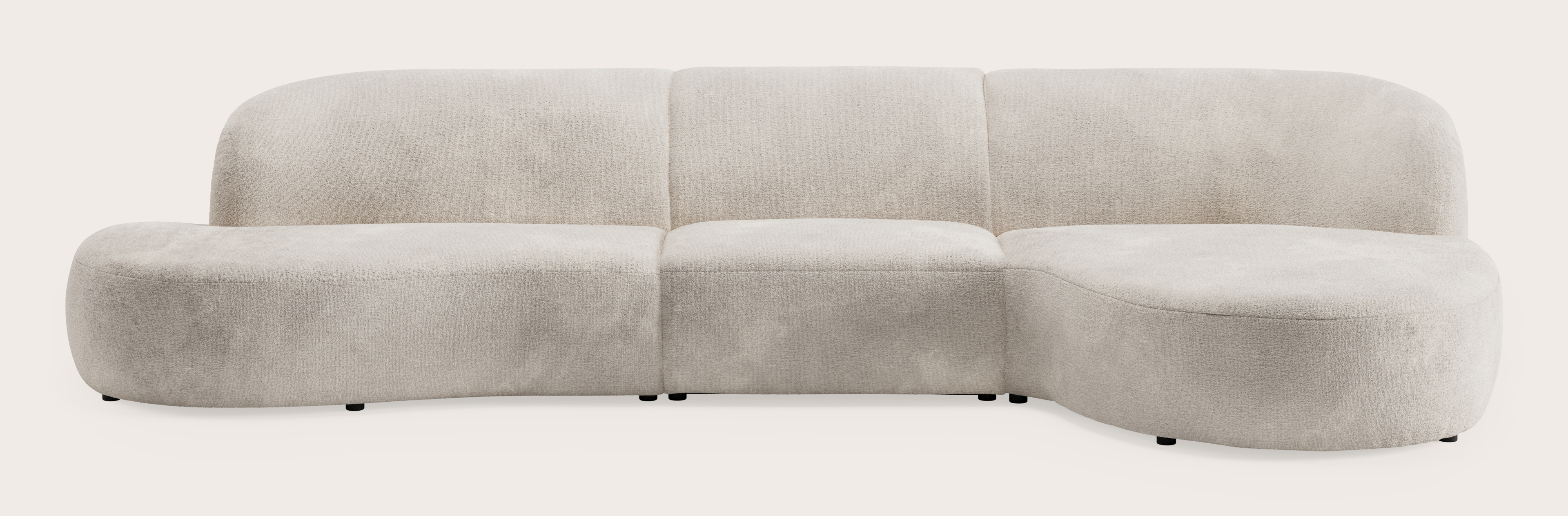 Tubo canapé d'angle 4,5 places en Nova tissu Almond