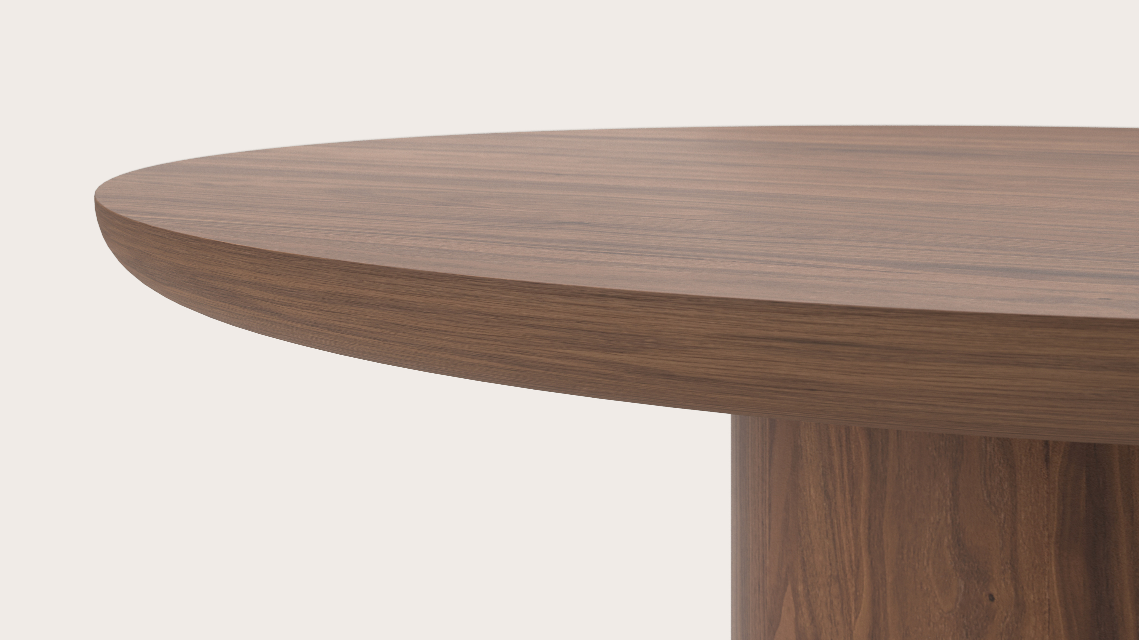 Eettafel Amato Rondo onderstel met rond Amato blad in walnoot  Ø140 x 76 cm